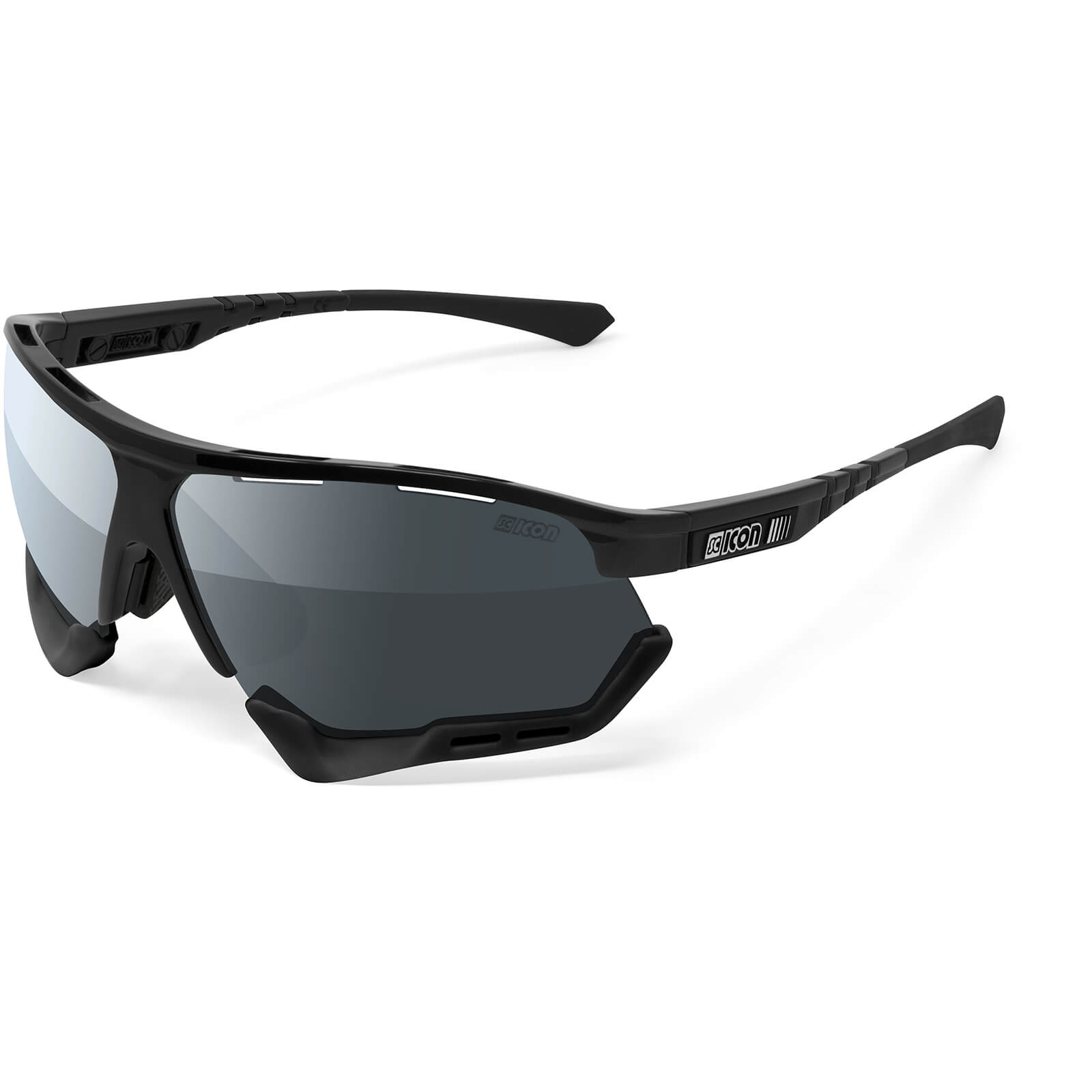 Scicon Aerocomfort XL Road Sunglasses - Black Gloss/SCNPP Multimirror Silver