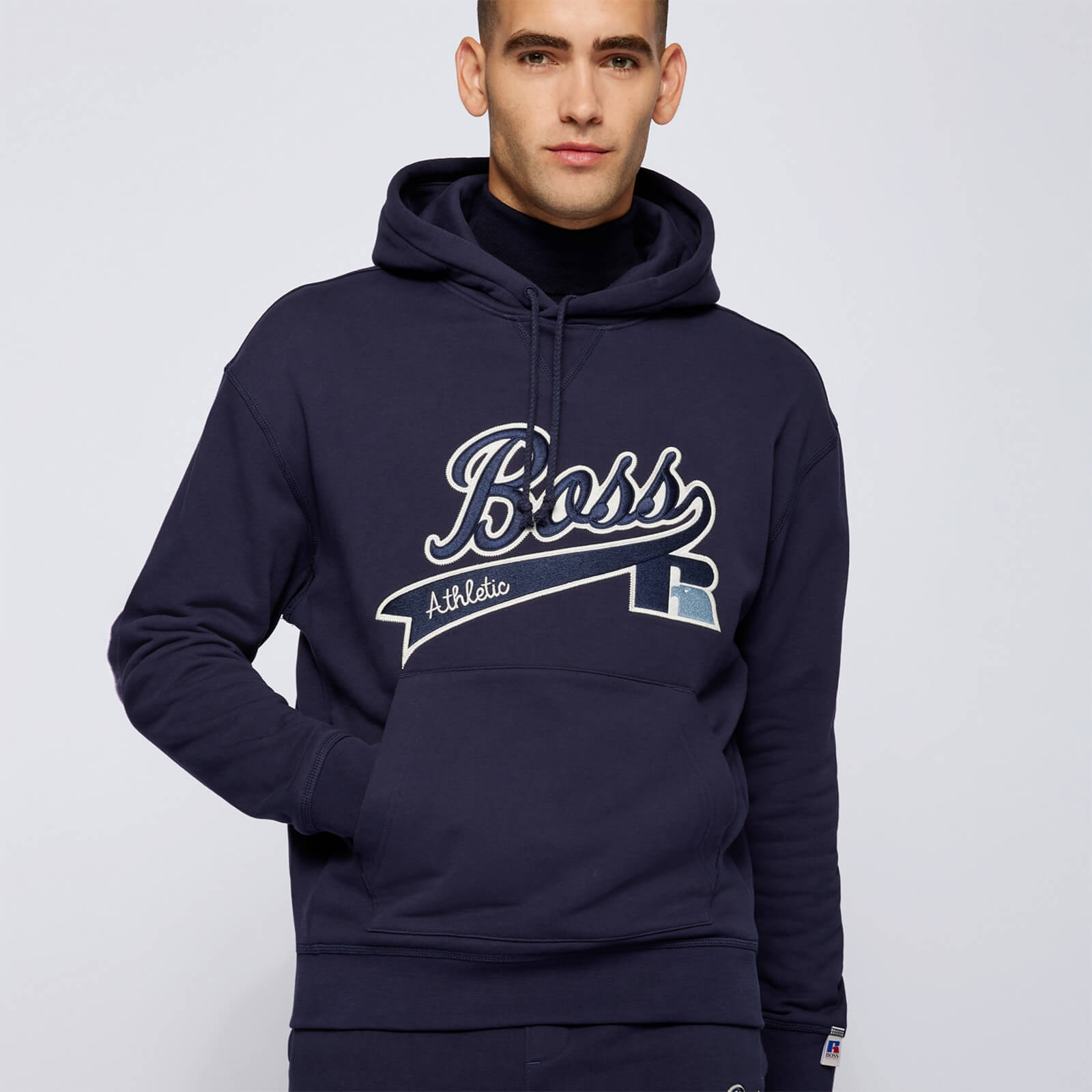 BOSS X Russell Athletic Men's Safa Pullover Hoodie - Navy - S