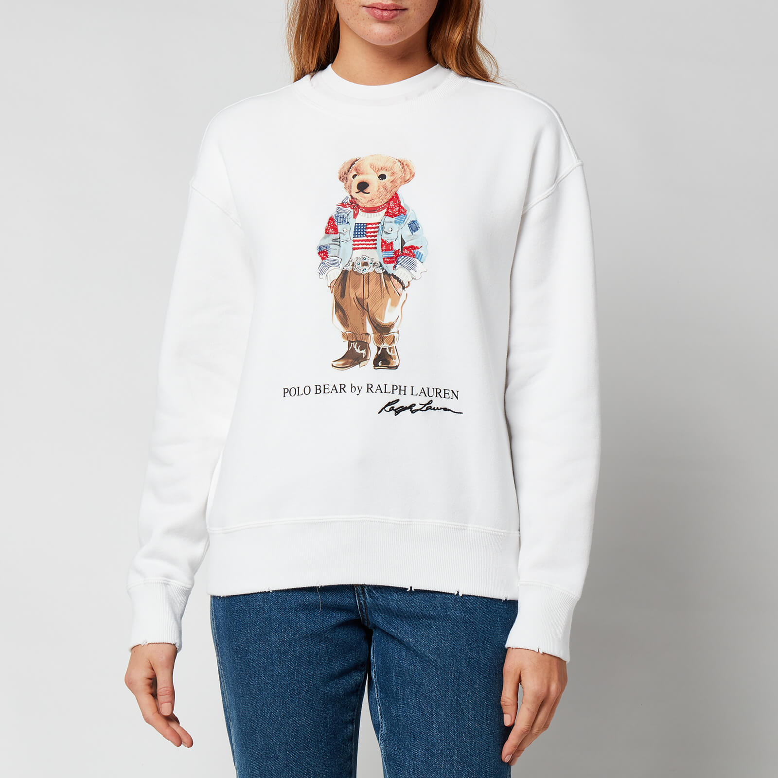 Polo Ralph Lauren Women's Long Sleeve Bear Sweatshirt - White - M