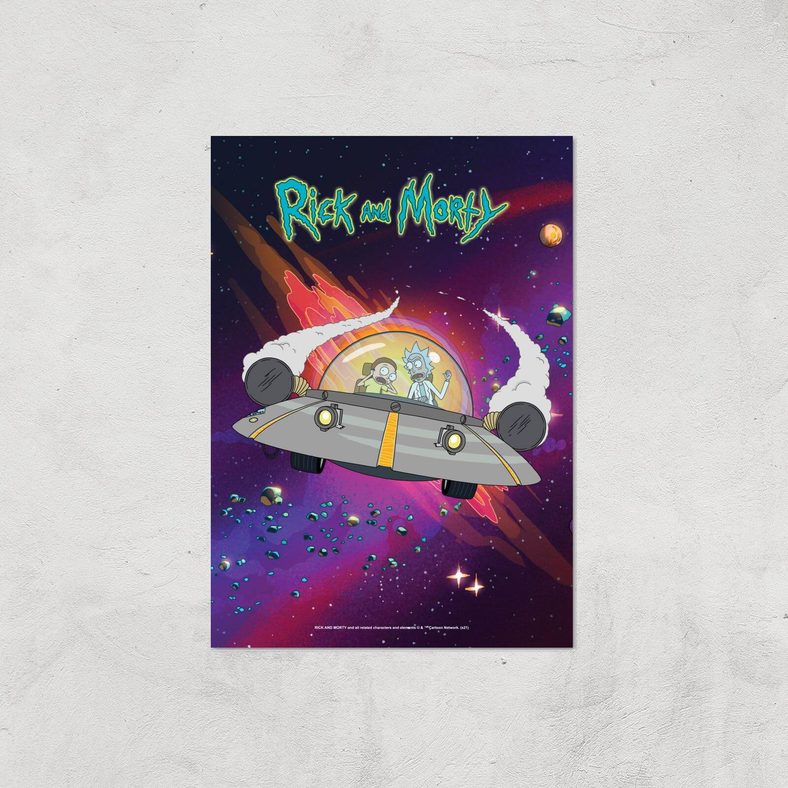 Rick and Morty Rocket Adventure Giclee Art Print - A4 - Print Only