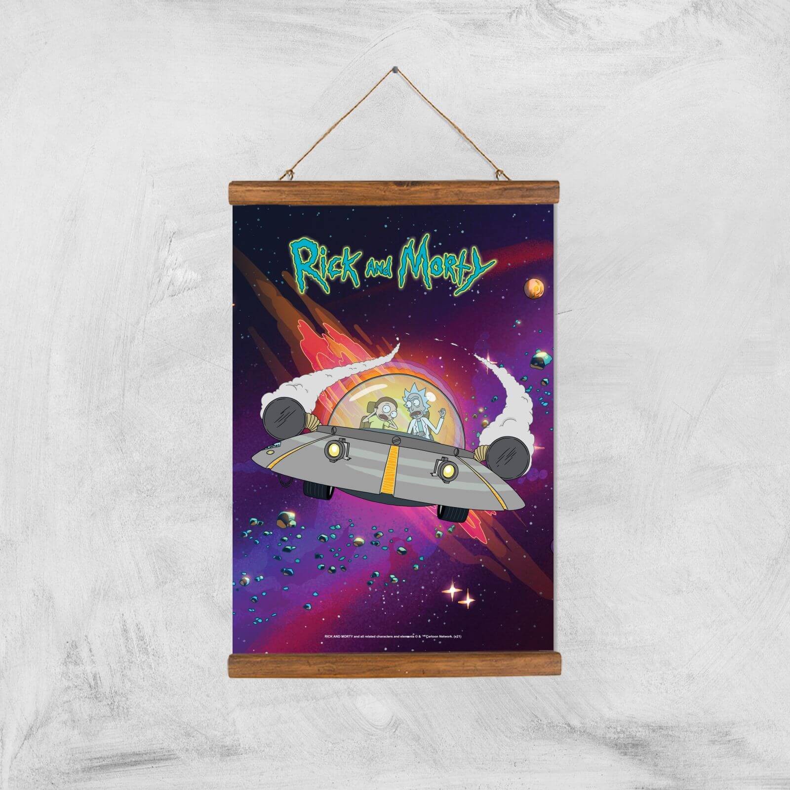 Rick and Morty Rocket Adventure Giclee Art Print - A3 - Wooden Hanger