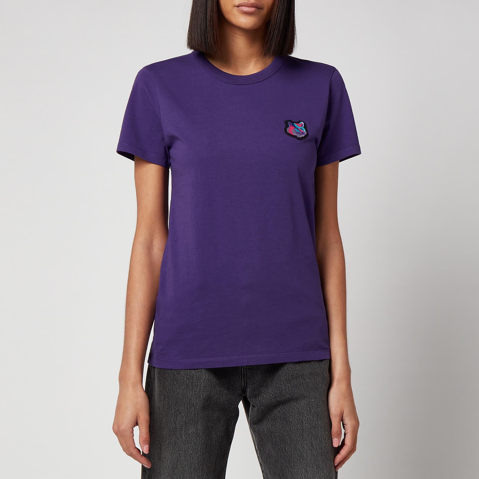 Maison Kitsuné Women's Pixel Fox Head Patch Classic T-Shirt - Purple - XS