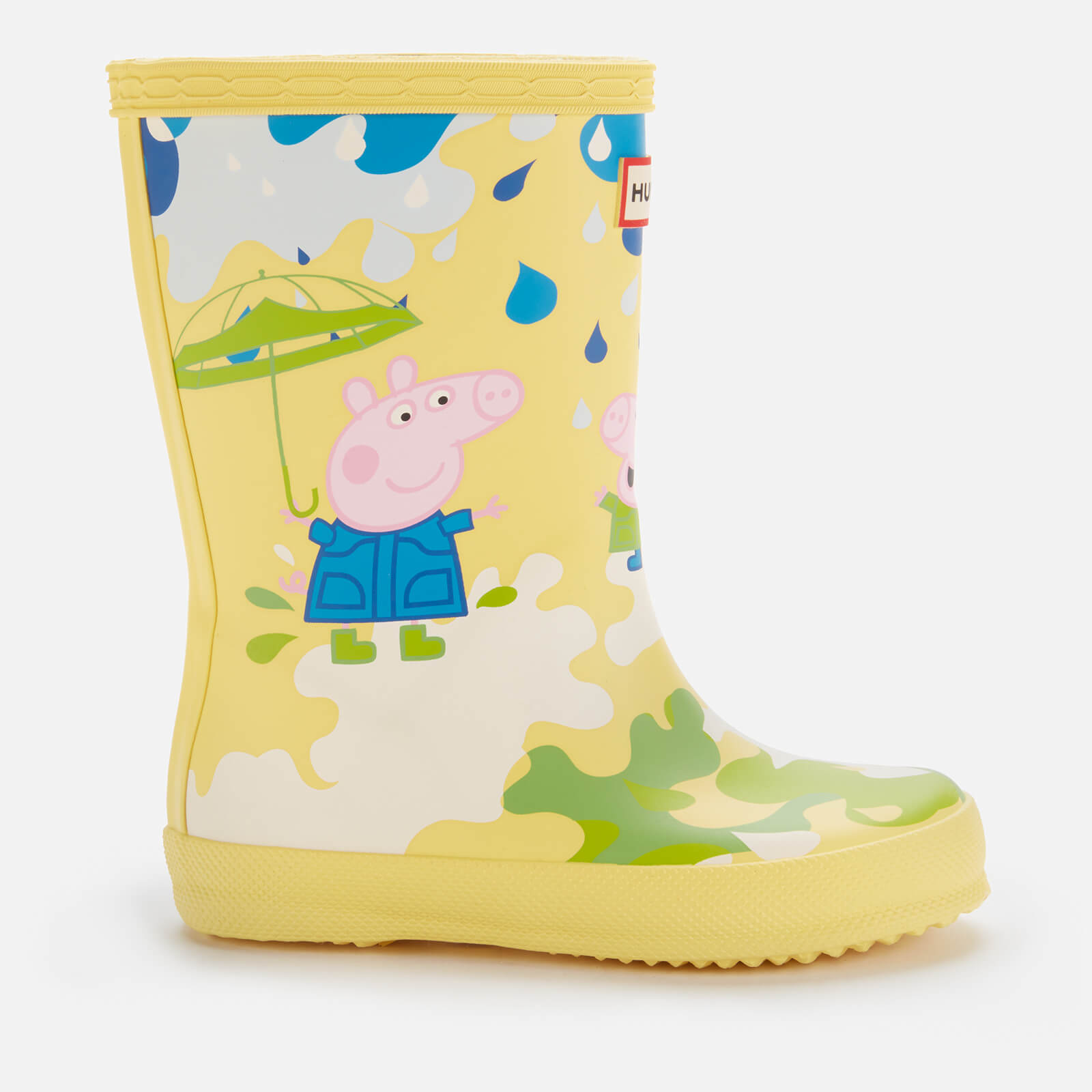 hunter x peppa pig kids' first classic muddy puddles wellington boots - yarrow - 5 toddler