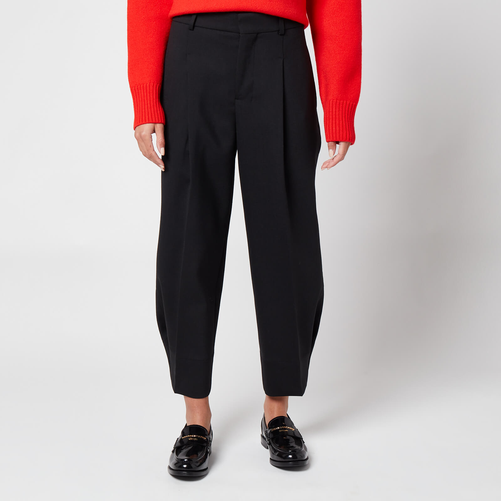 AMI Women's Snap Buttons Hem Trousers - Black - FR34/UK6