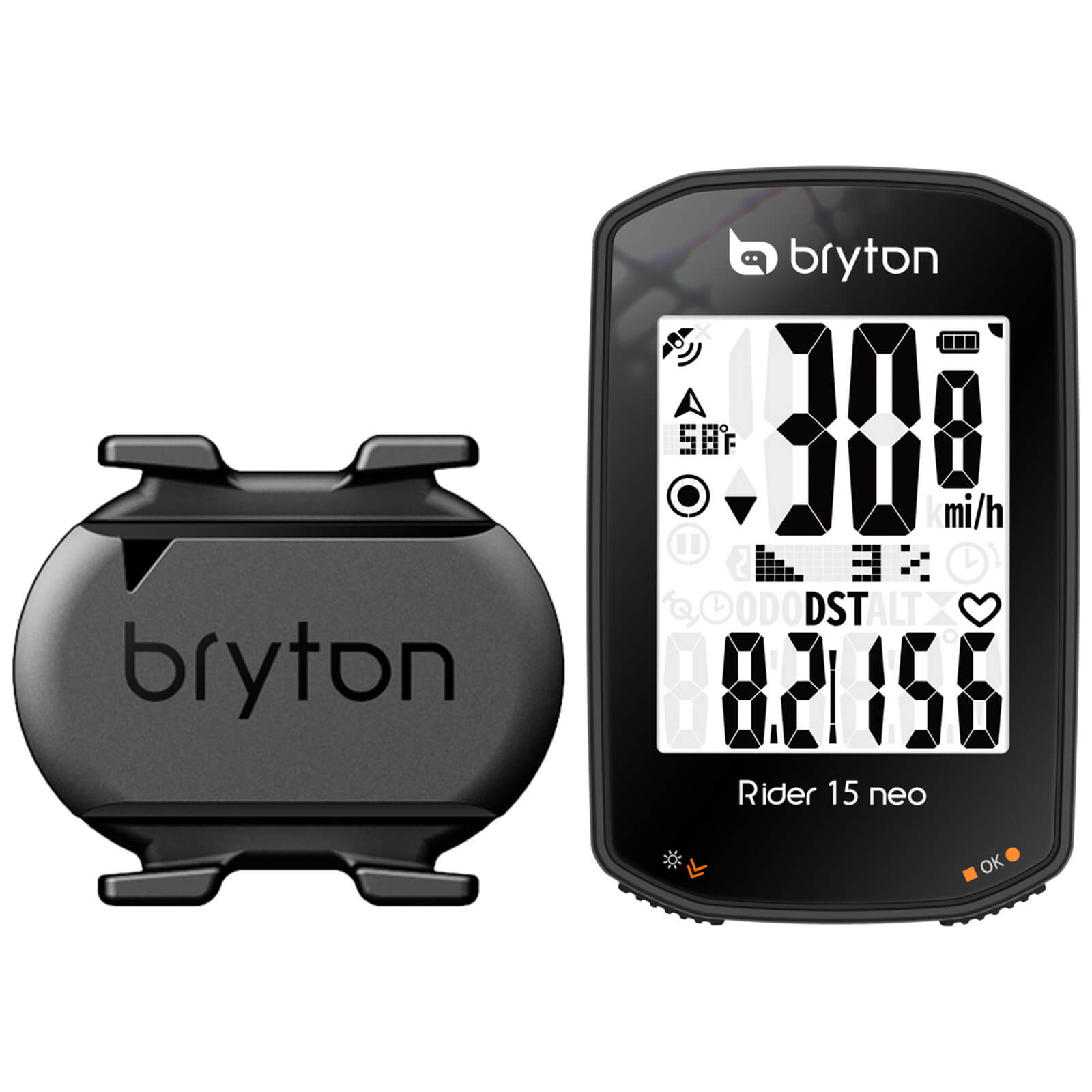 Image of Bryton Rider 15C Neo GPS Cycle Computer Bundle With Cadence