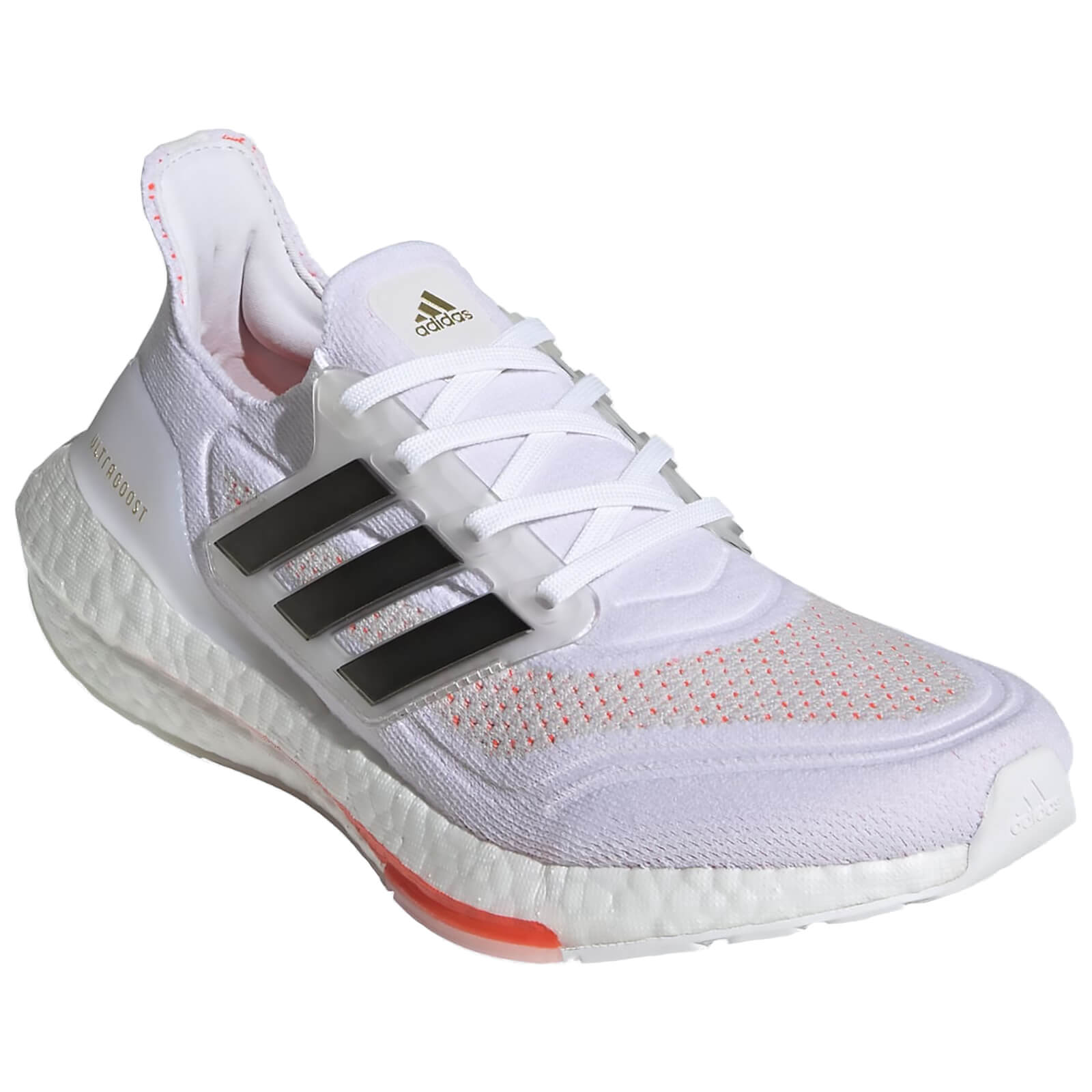 adidas Women's Ultra Boost 21 Running Shoes - Ftwr White/Core Black/Solar Red - US 6.5/UK 5