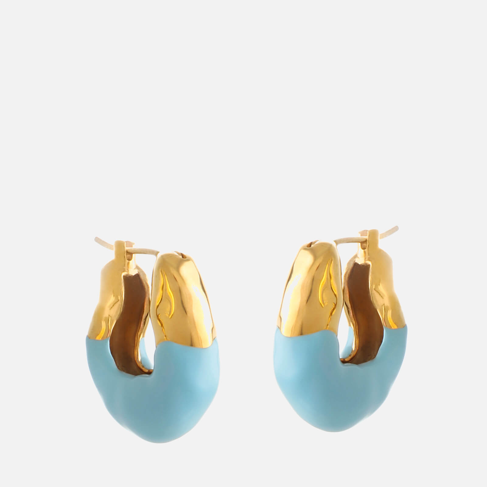 Joanna Laura Constantine Women's Waves Hoop Earrings Set With Enamel And Pearl - Blue