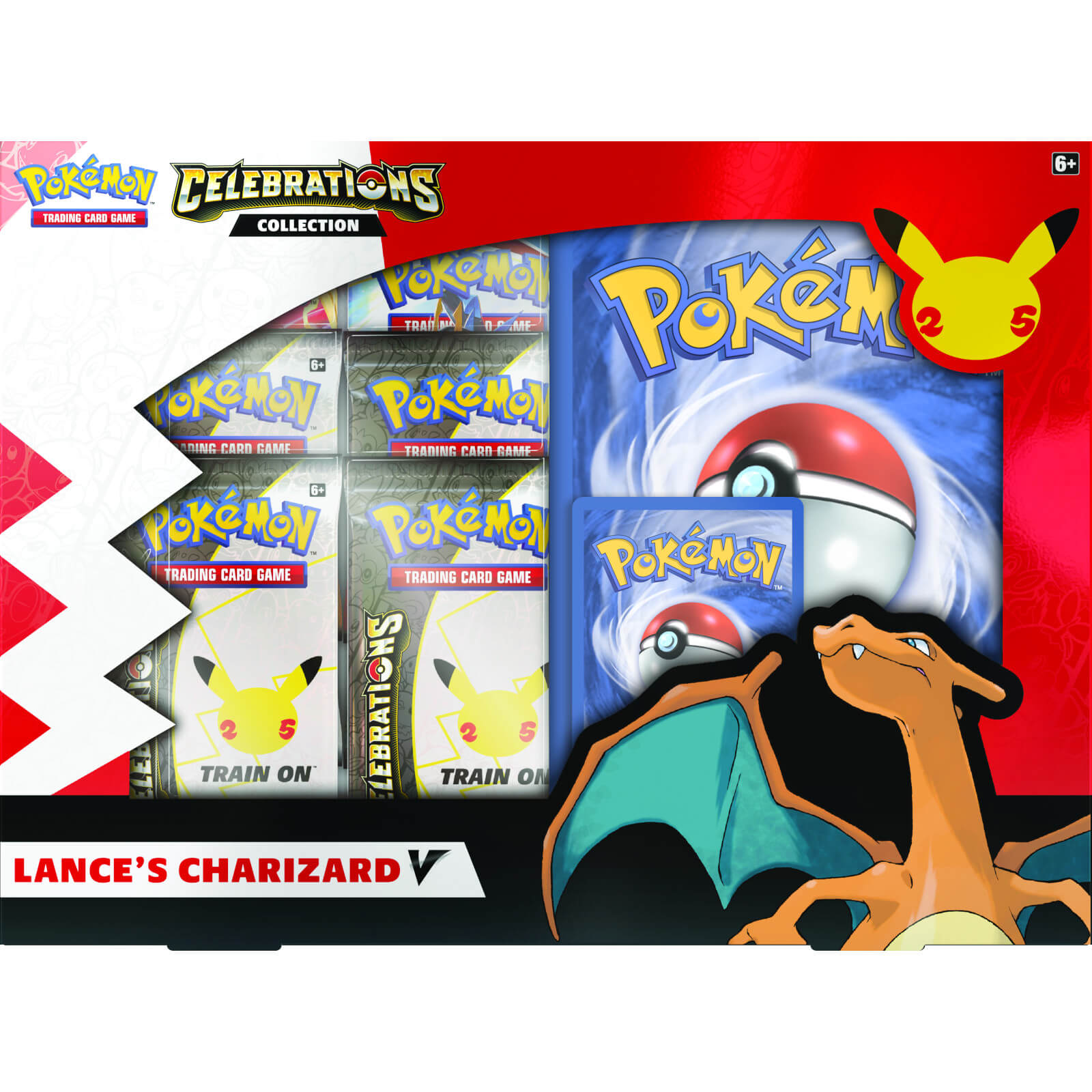 Pokemon TCG: Celebrations V Box - Lance's Charizard V & Dark Sylveon V (25th Anniversary)