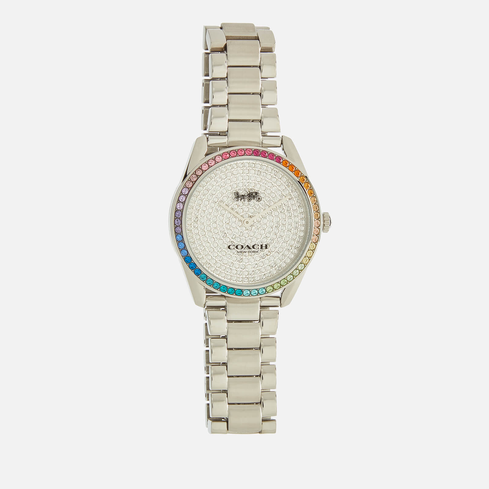 Coach Women's Preston Rainbow Crystal Watch - Silver