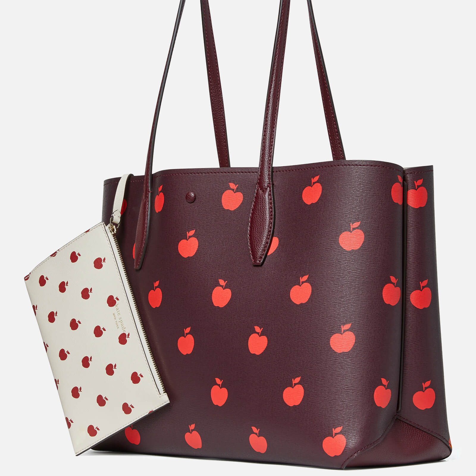 Kate Spade New York Women's All Day Apple Toss – Tote Bag - Multi K4367 Womens Accessories, Burgundy