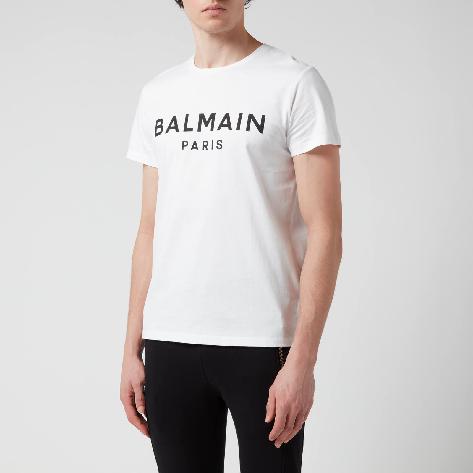Balmain Men's Printed T-Shirt - White/Black - S
