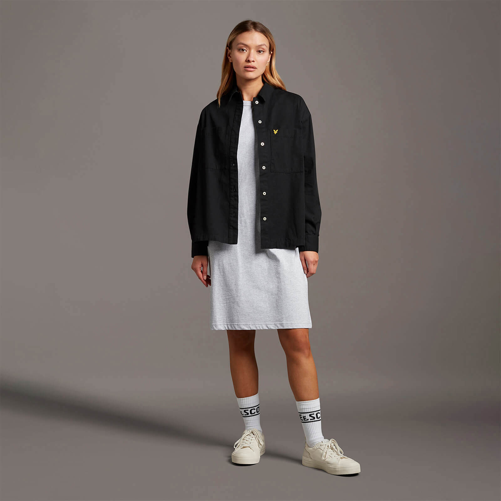 

T-shirt Dress - Light Grey Marl - M