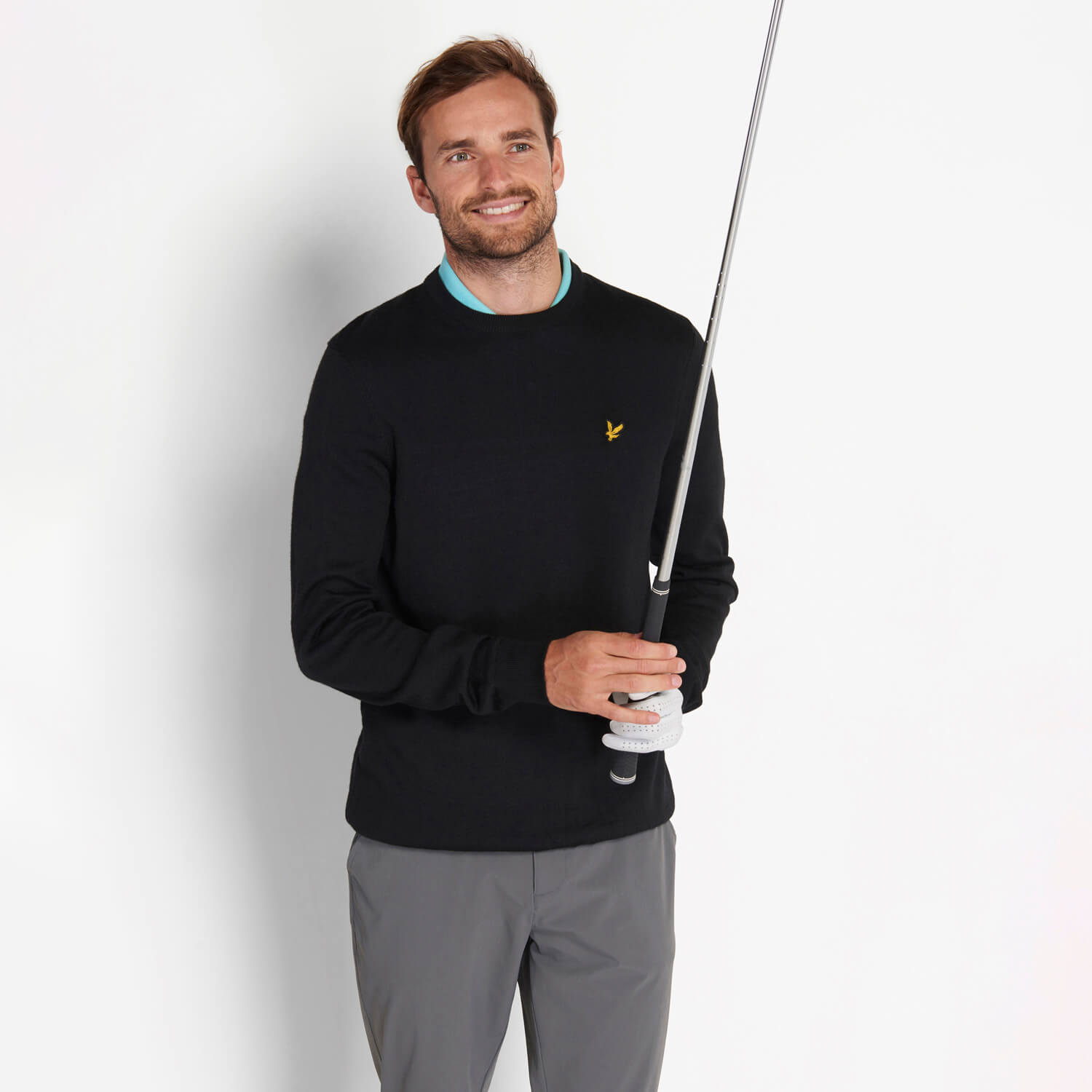 Men's Golf Crew Neck Pullover - True Black - M