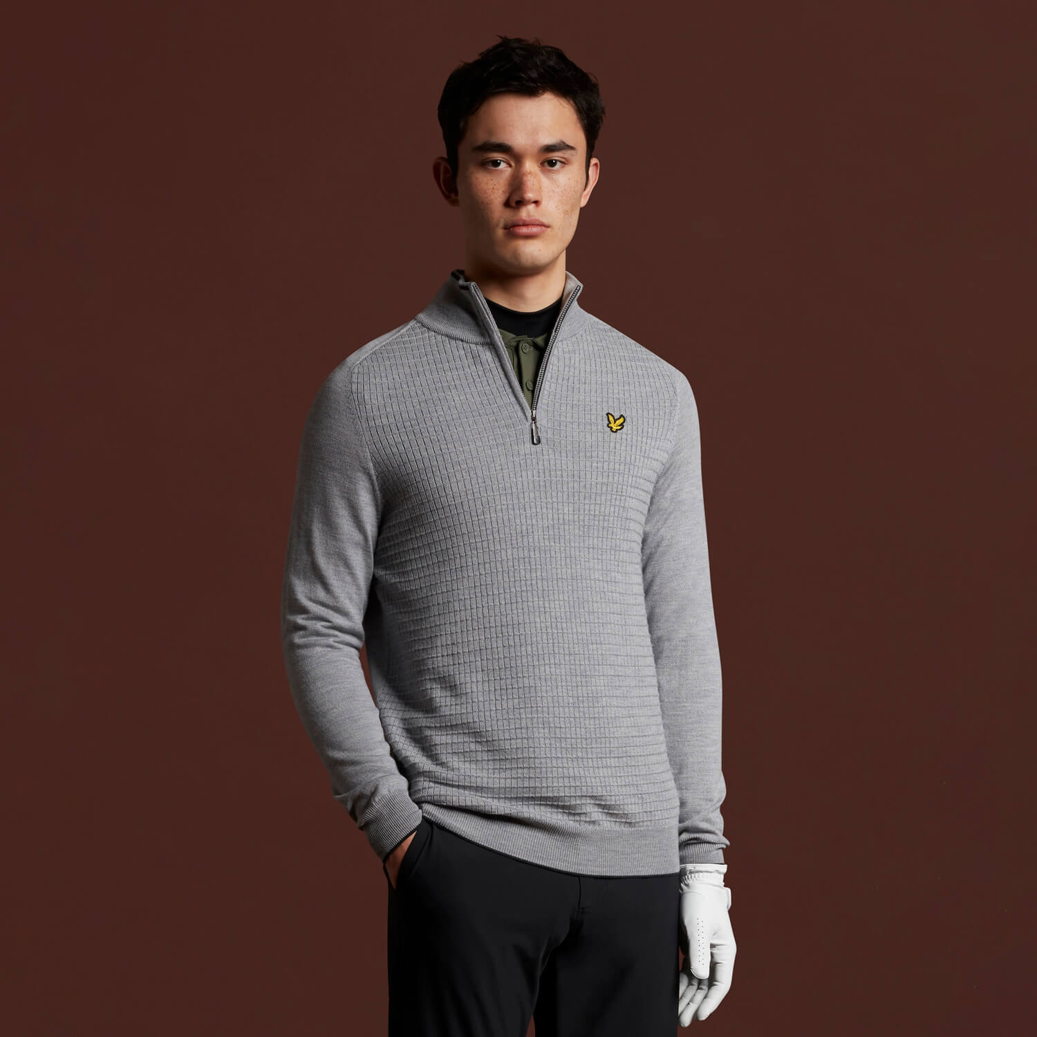

Men's Ayr 1/4 Zip Merino Pullover - Pebble - XXL