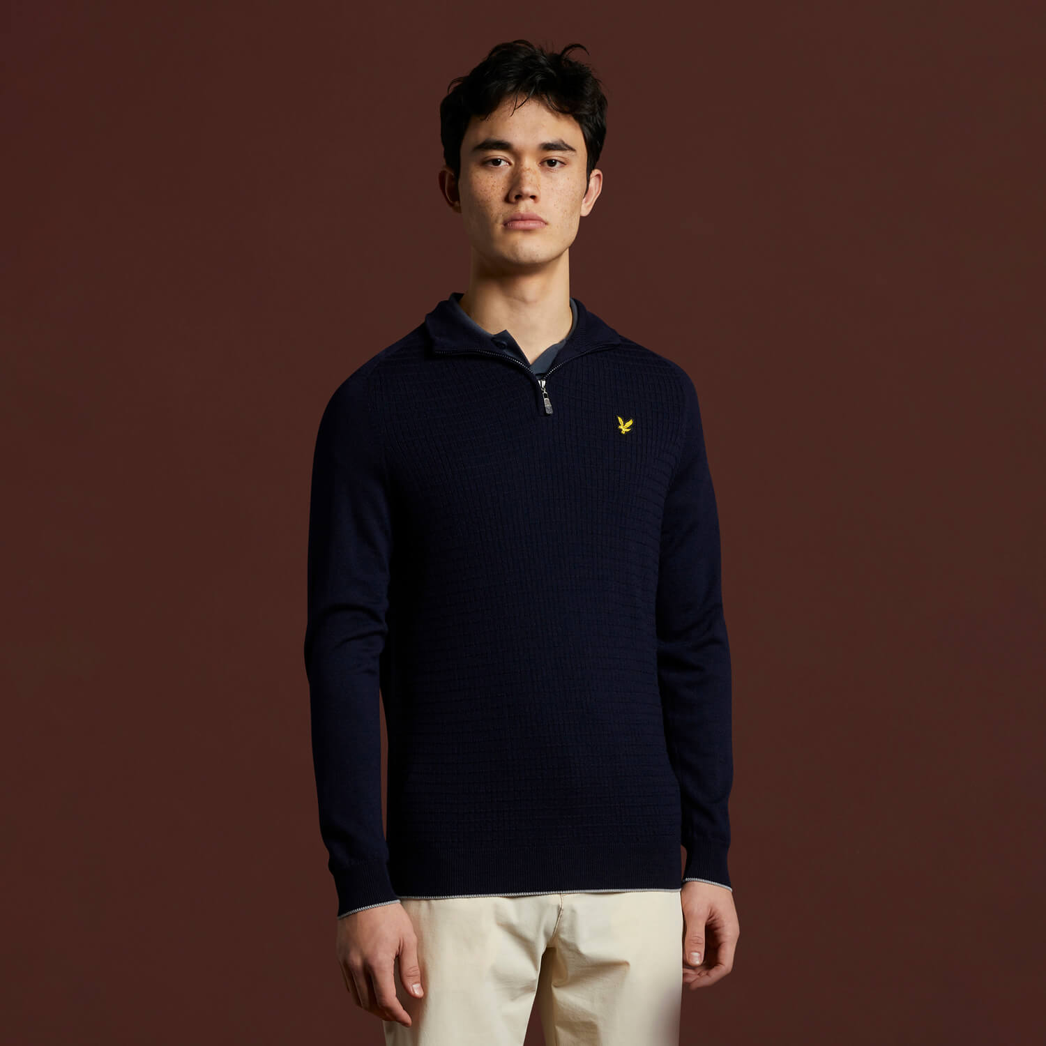 Men's Ayr 1/4 Zip Merino Pullover - Navy - XL