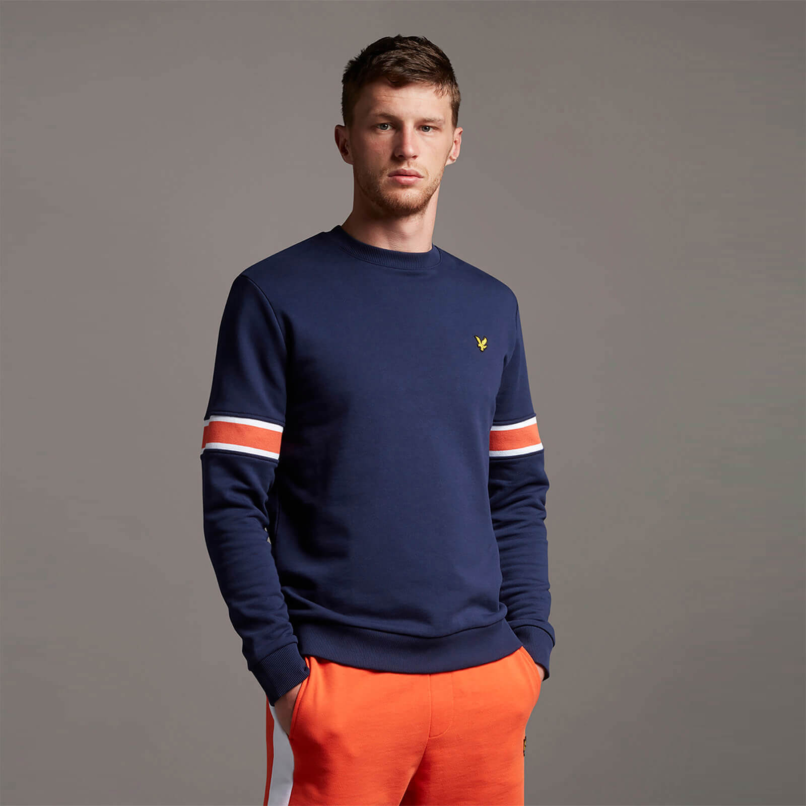

Sleeve Rib Insert Sweatshirt - Navy - L