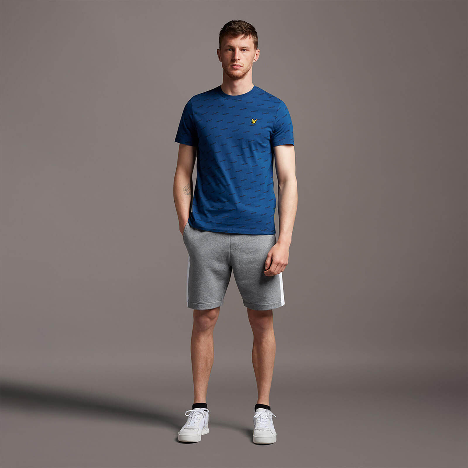 Side Panel Sweat Shorts - Mid Grey Marl - M