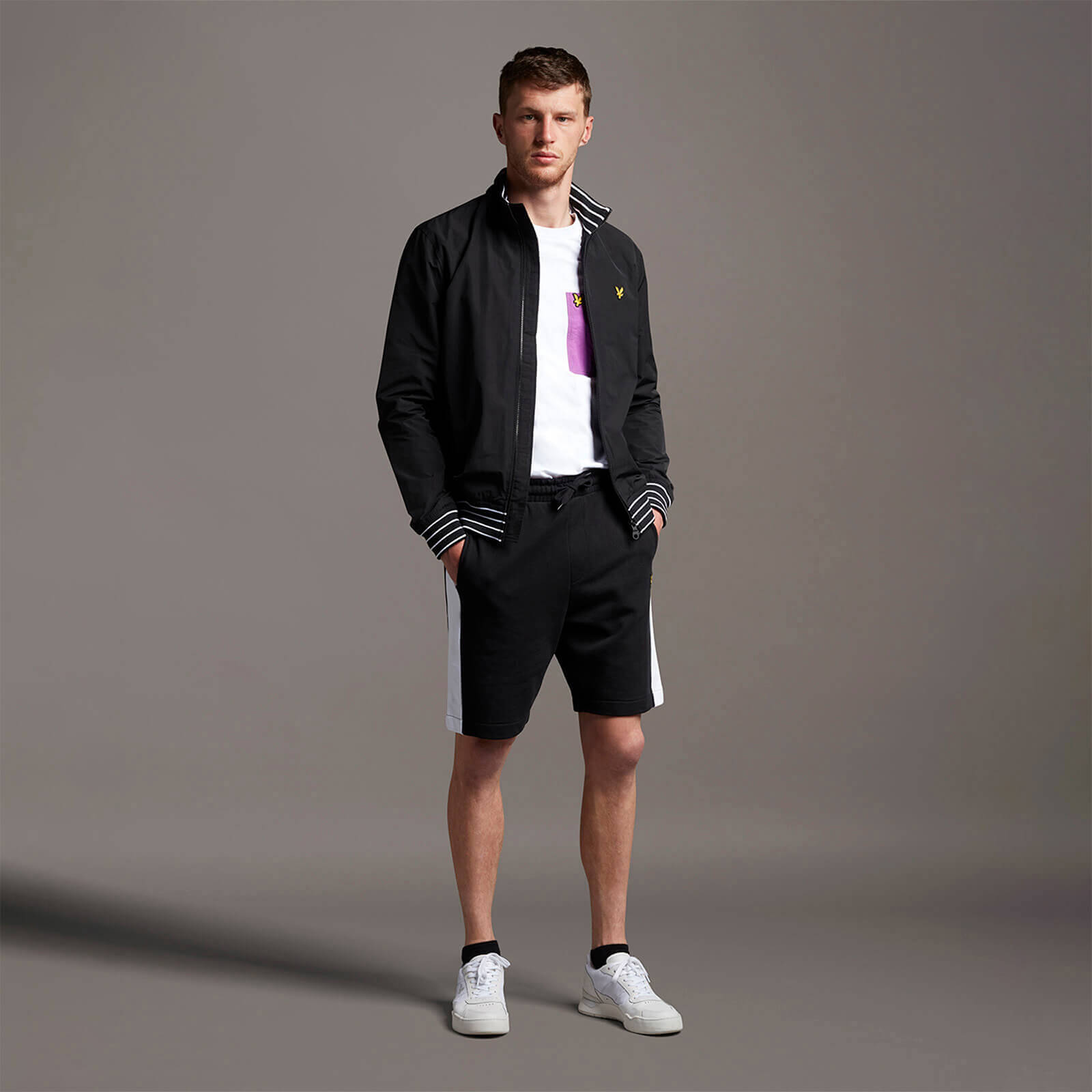 Side Panel Sweat Shorts - Jet Black - XL
