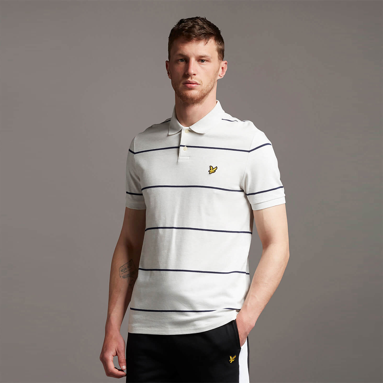 

Wide Stripe Polo - Marble White - XS