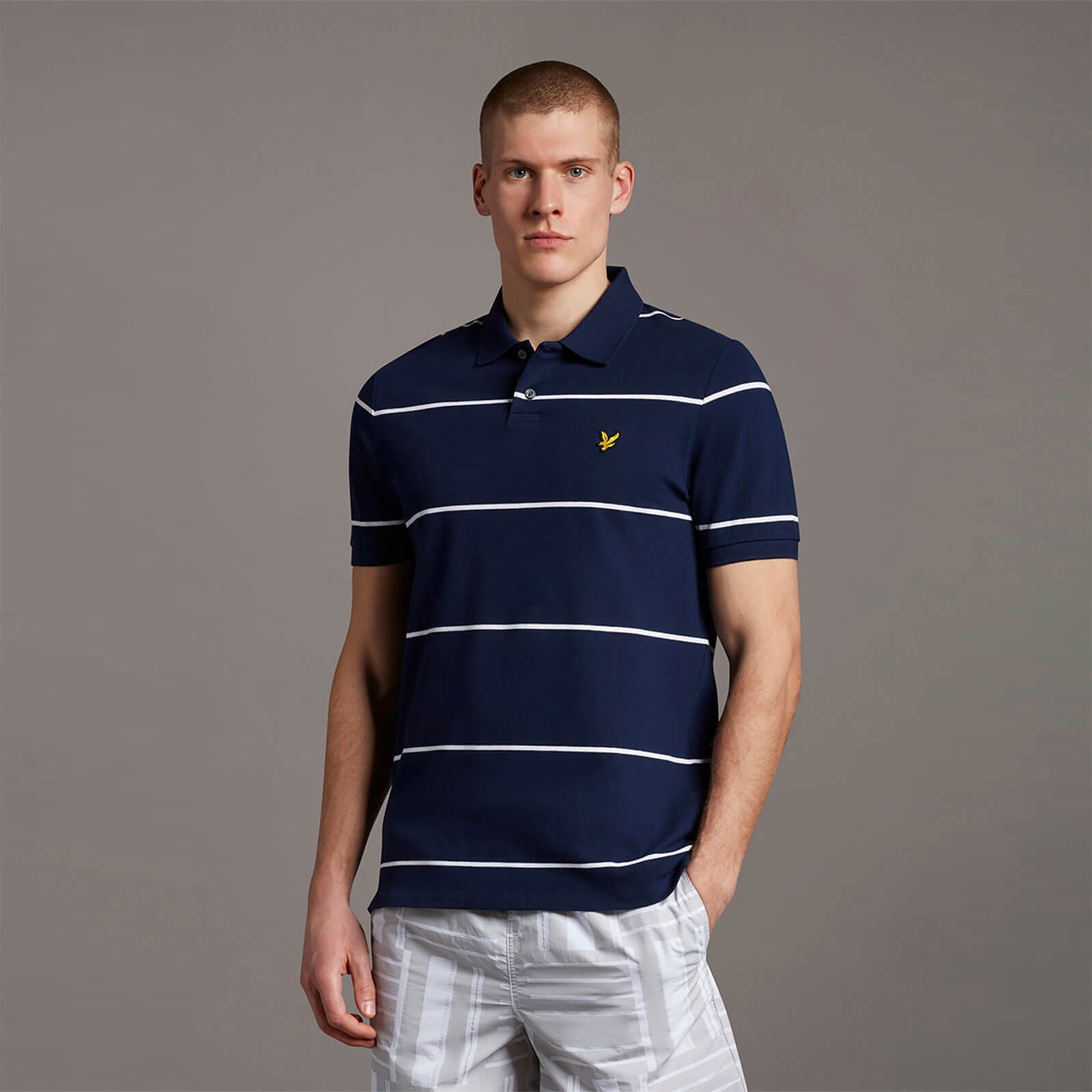 

Wide Stripe Polo - Navy - S