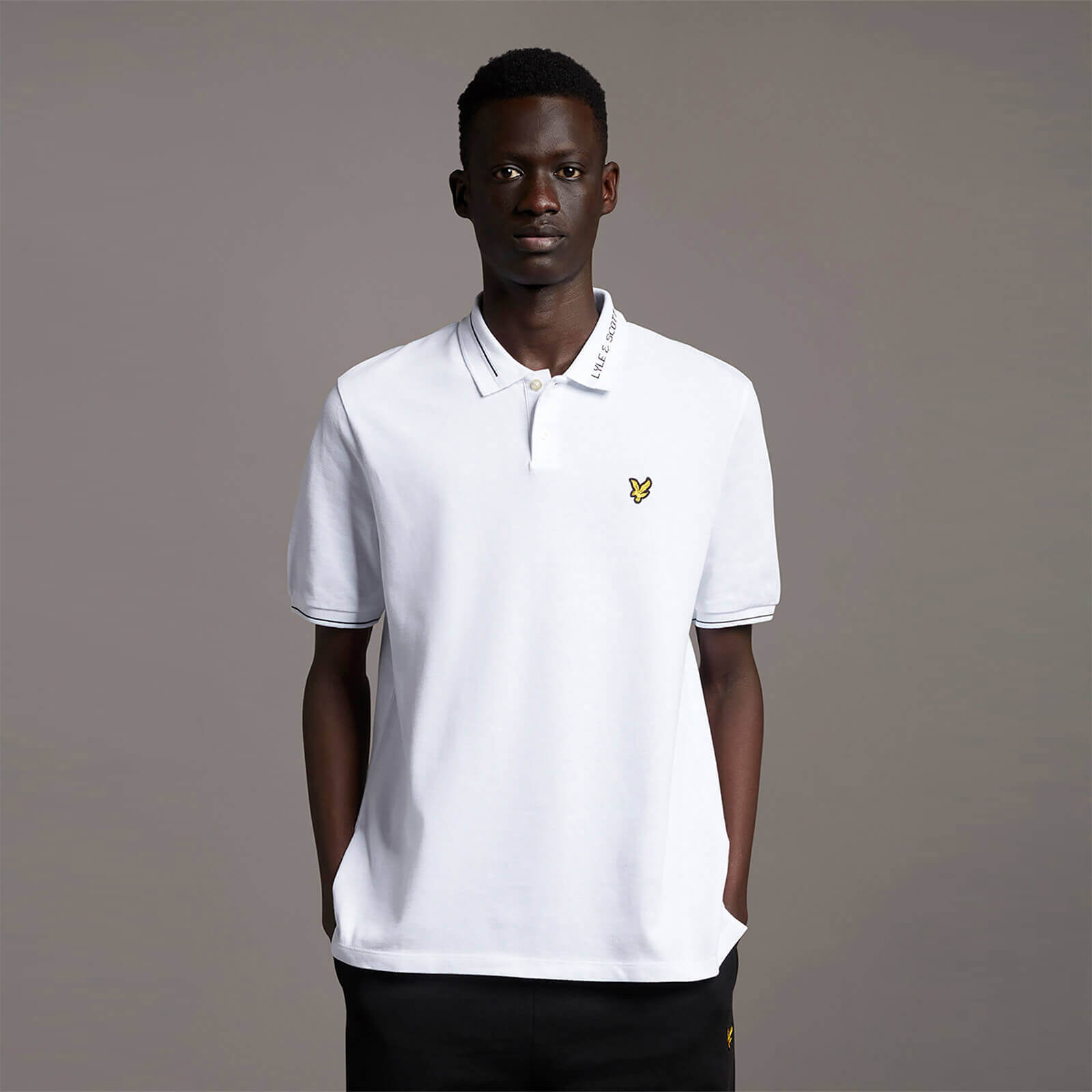 Branded Ringer Polo - White - S