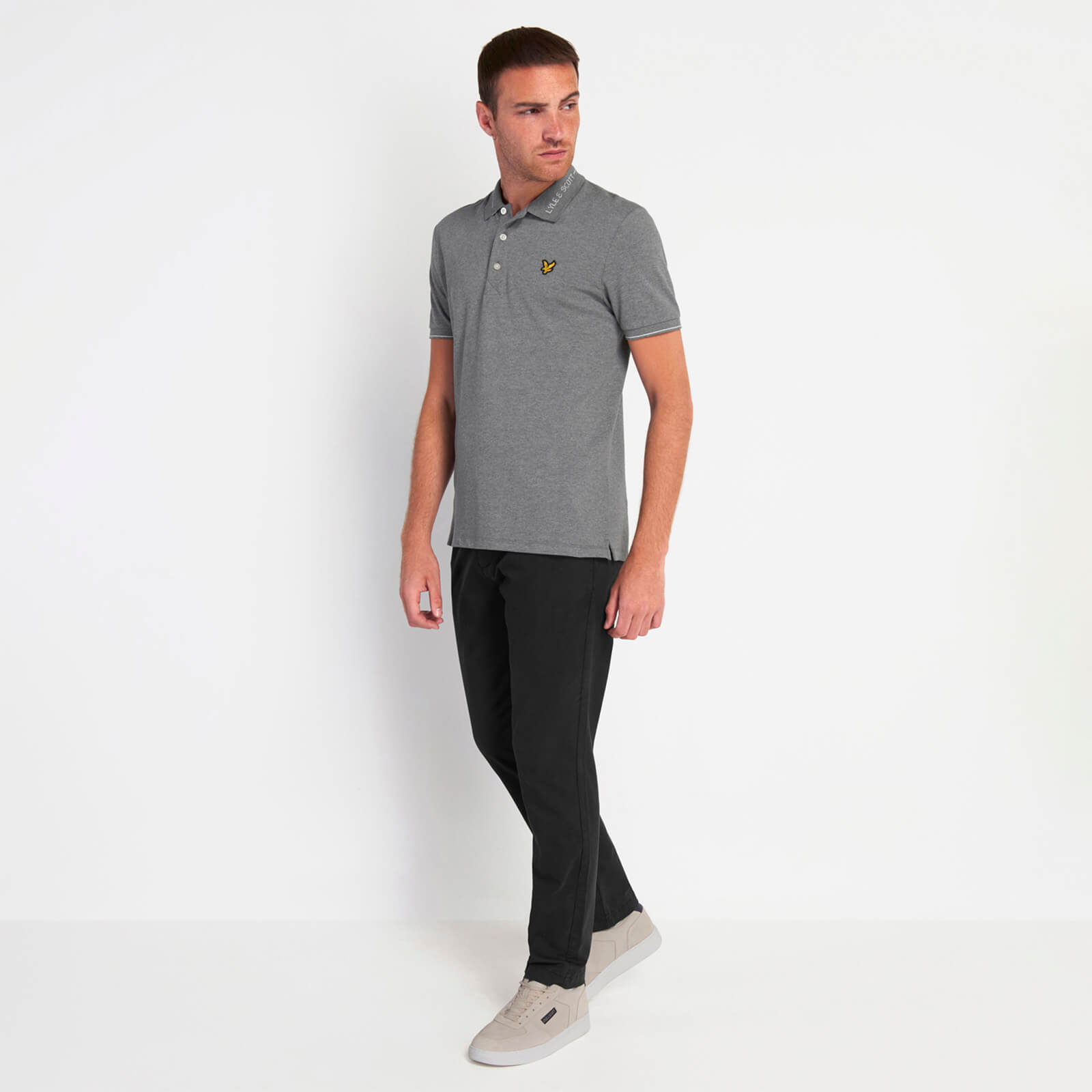 

Branded Ringer Polo - Mid Grey Marl - S