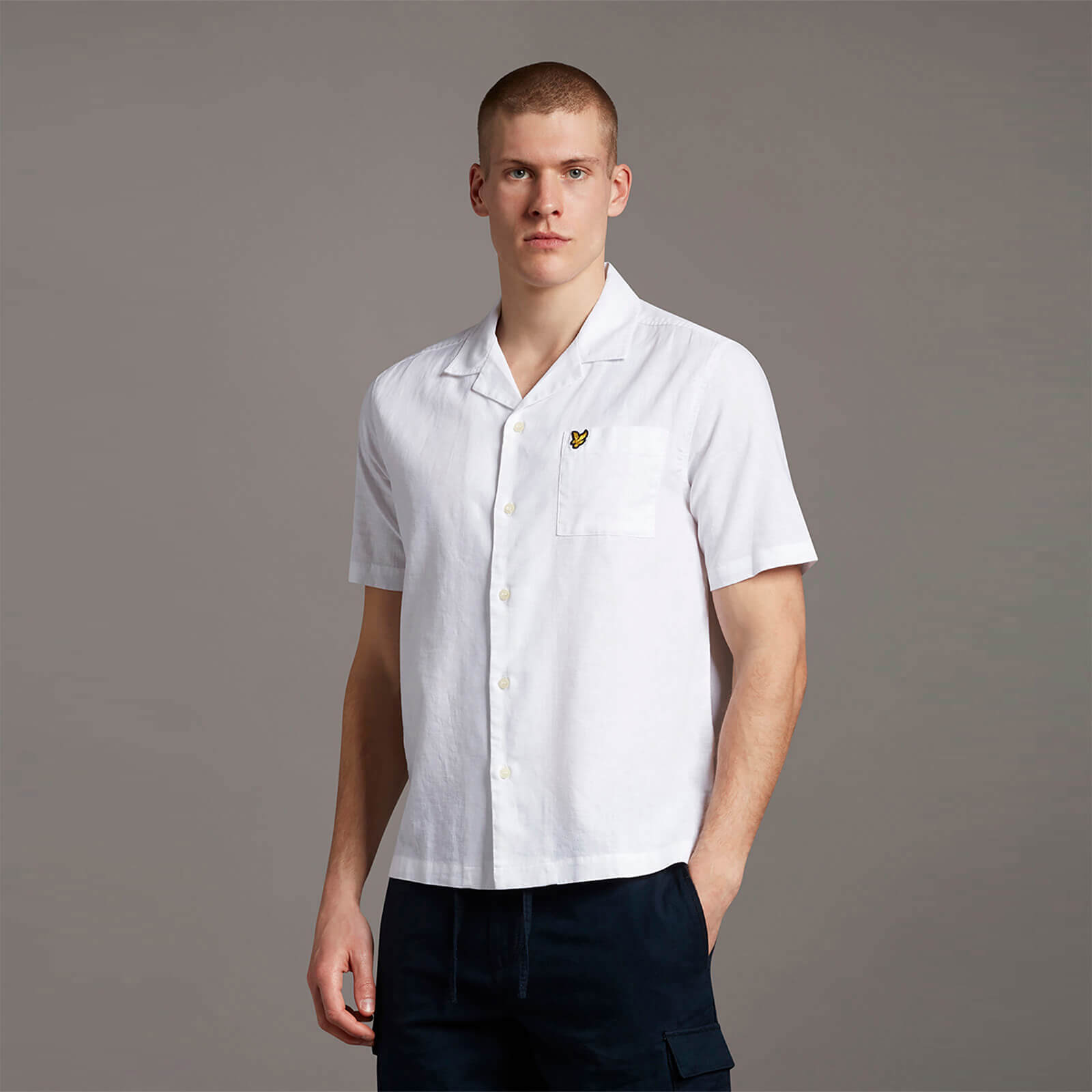 

Cotton Linen Resort Shirt - White - S