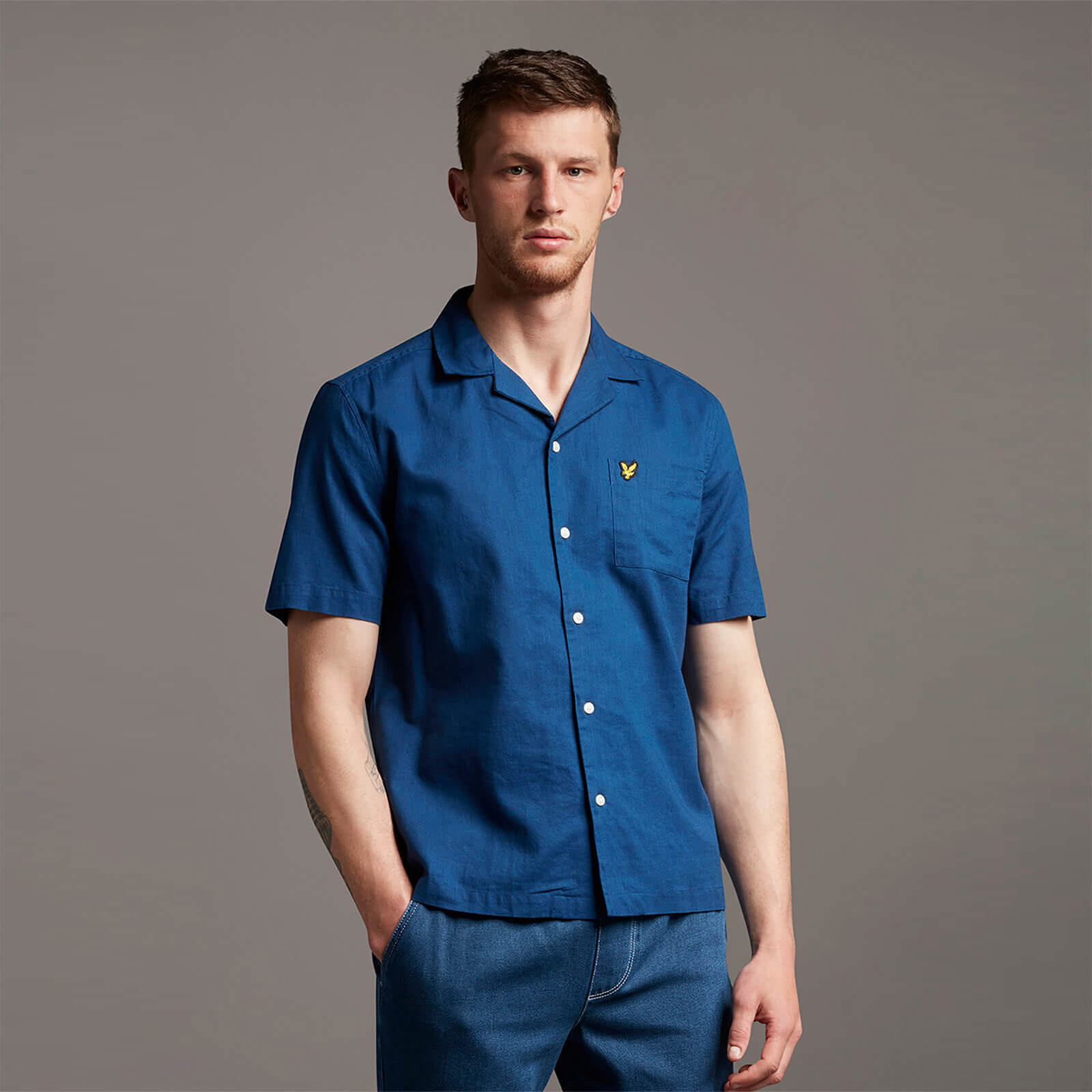 

Cotton Linen Resort Shirt - Indigo - XXL