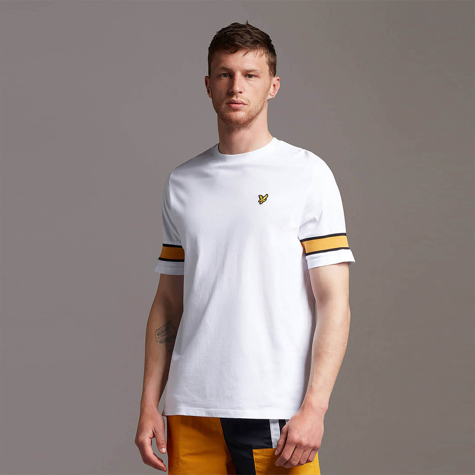 

Sleeve Rib Insert T-shirt - White - XXL