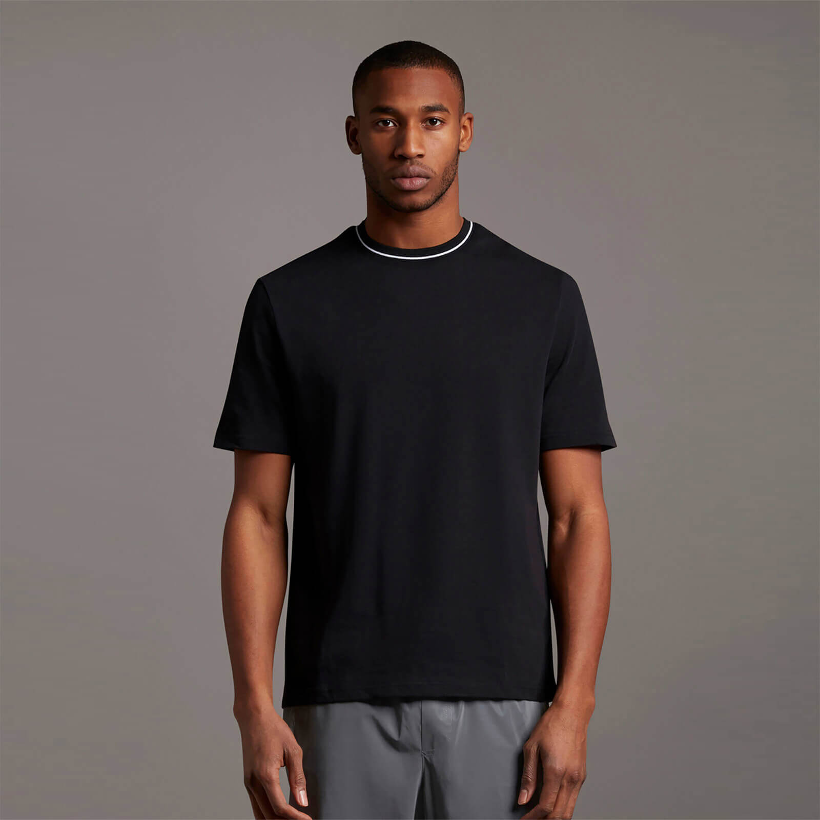 

Men's Casuals Tipped T-Shirt - Jet Black - M