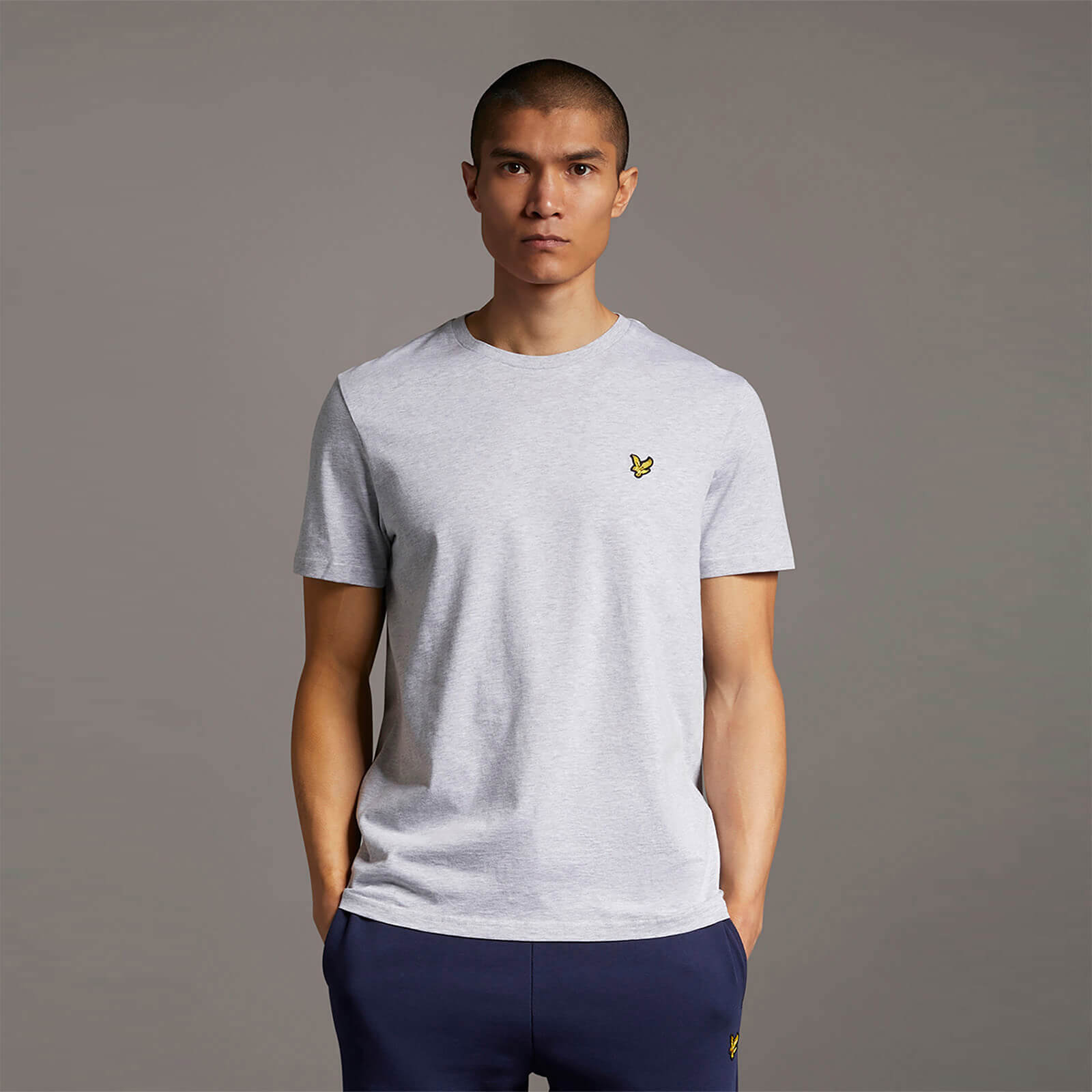 Men's Plain T-Shirt - Light Grey Marl - M