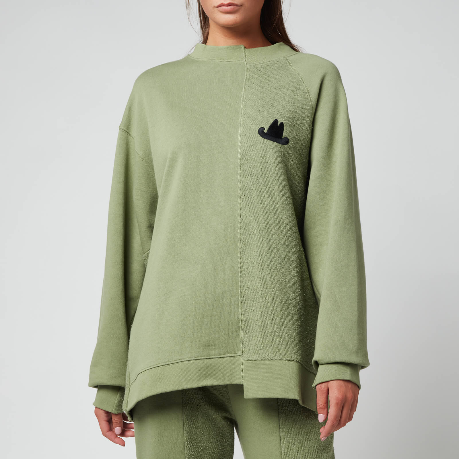 Etre Cecile Women's Cowboy Hat Deconstructed Sweatshirt - Khaki