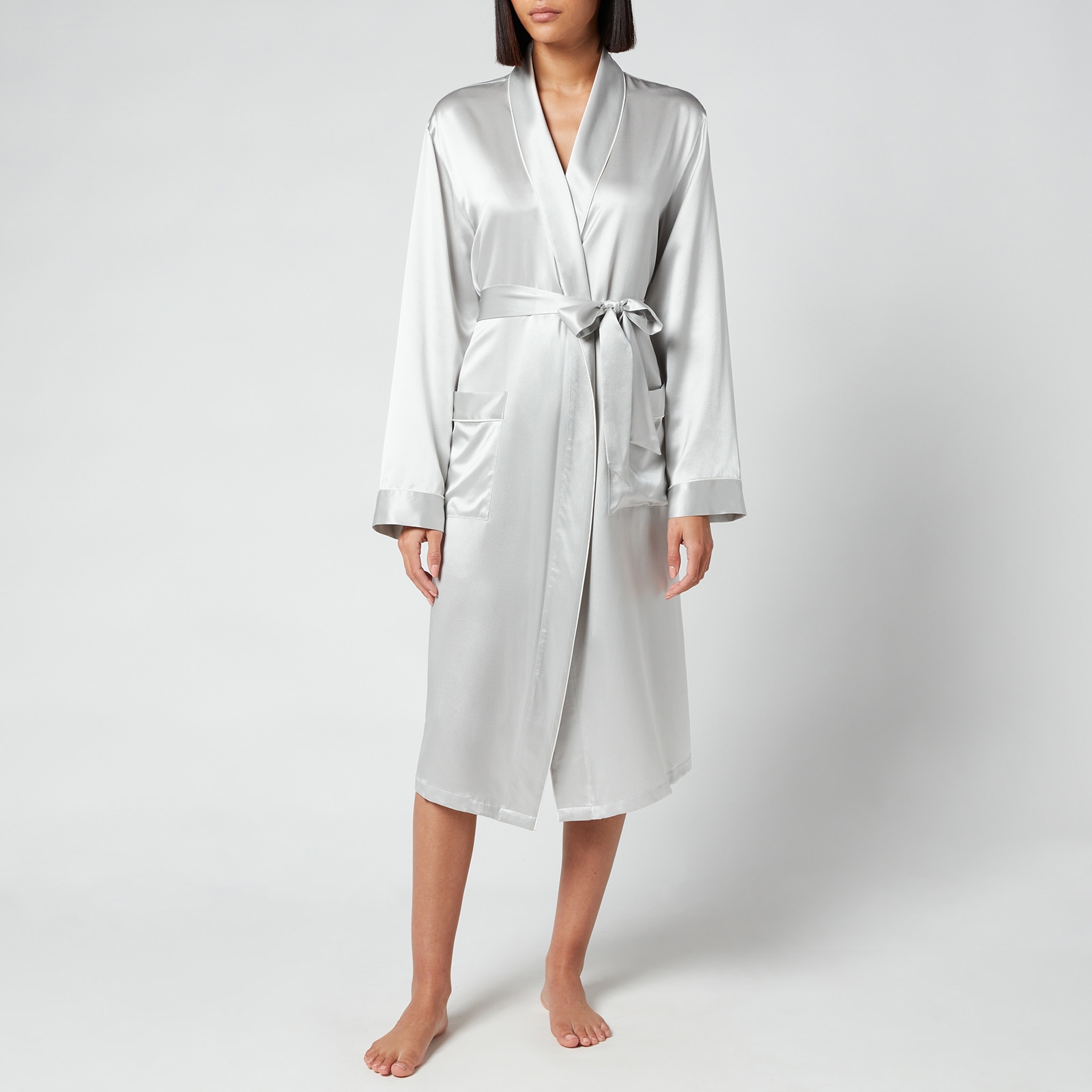 Espa Lunar Silk Robe – Moonlight Grey In Silver