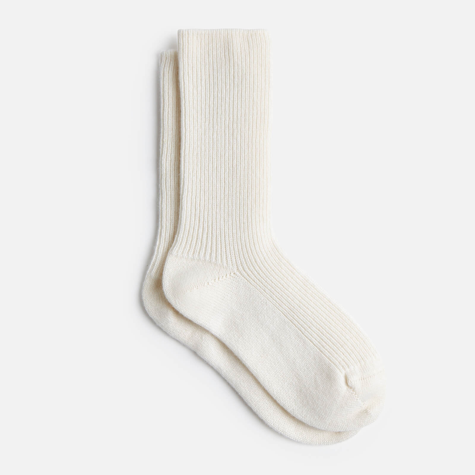 ESPA Cashmere Ribbed Knit Socks - White
