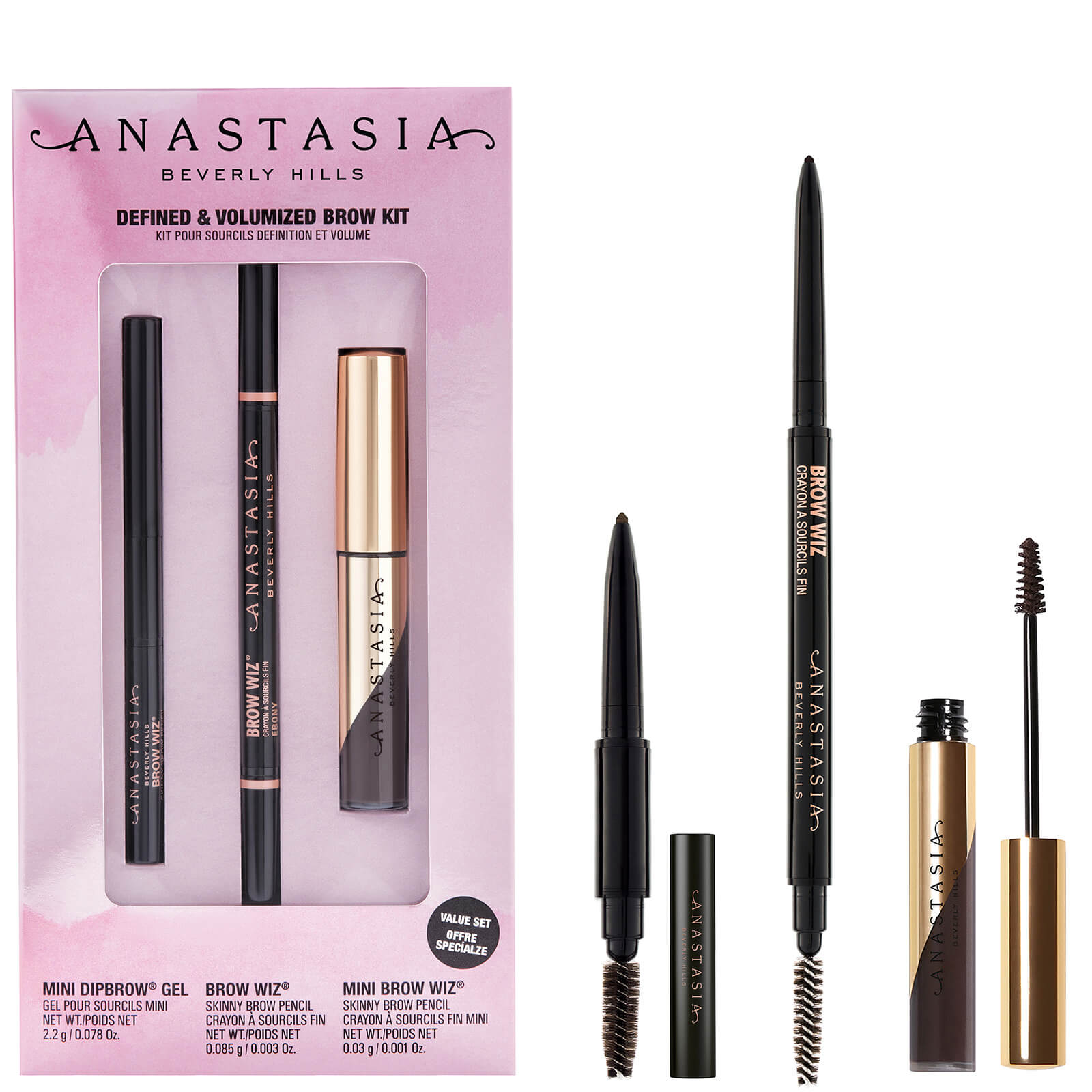 

Anastasia Beverly Hills Defined and Volumized Brow Kit (Various Shades) - Ebony
