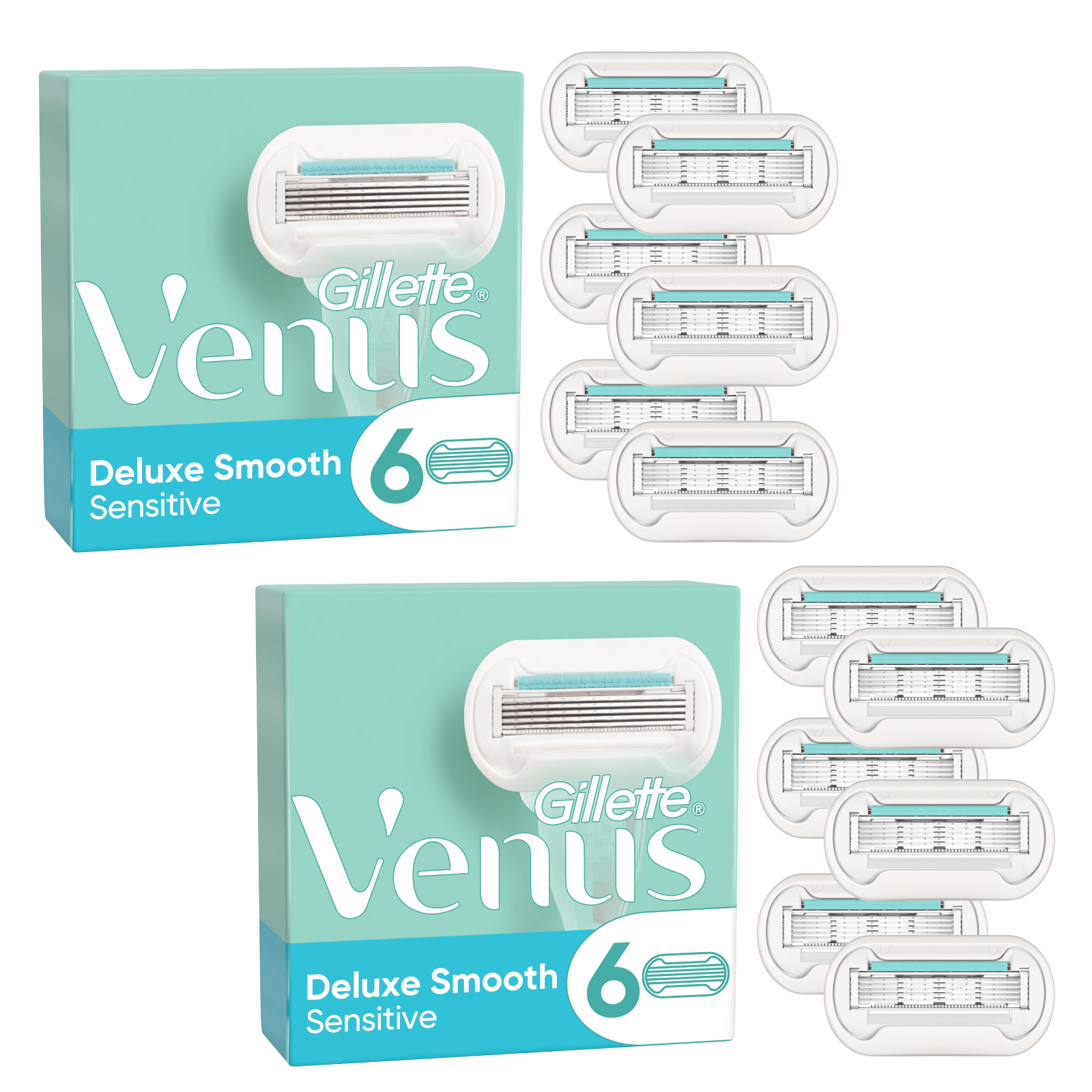 Venus Deluxe Smooth Sensitive Blades - 12 Pack