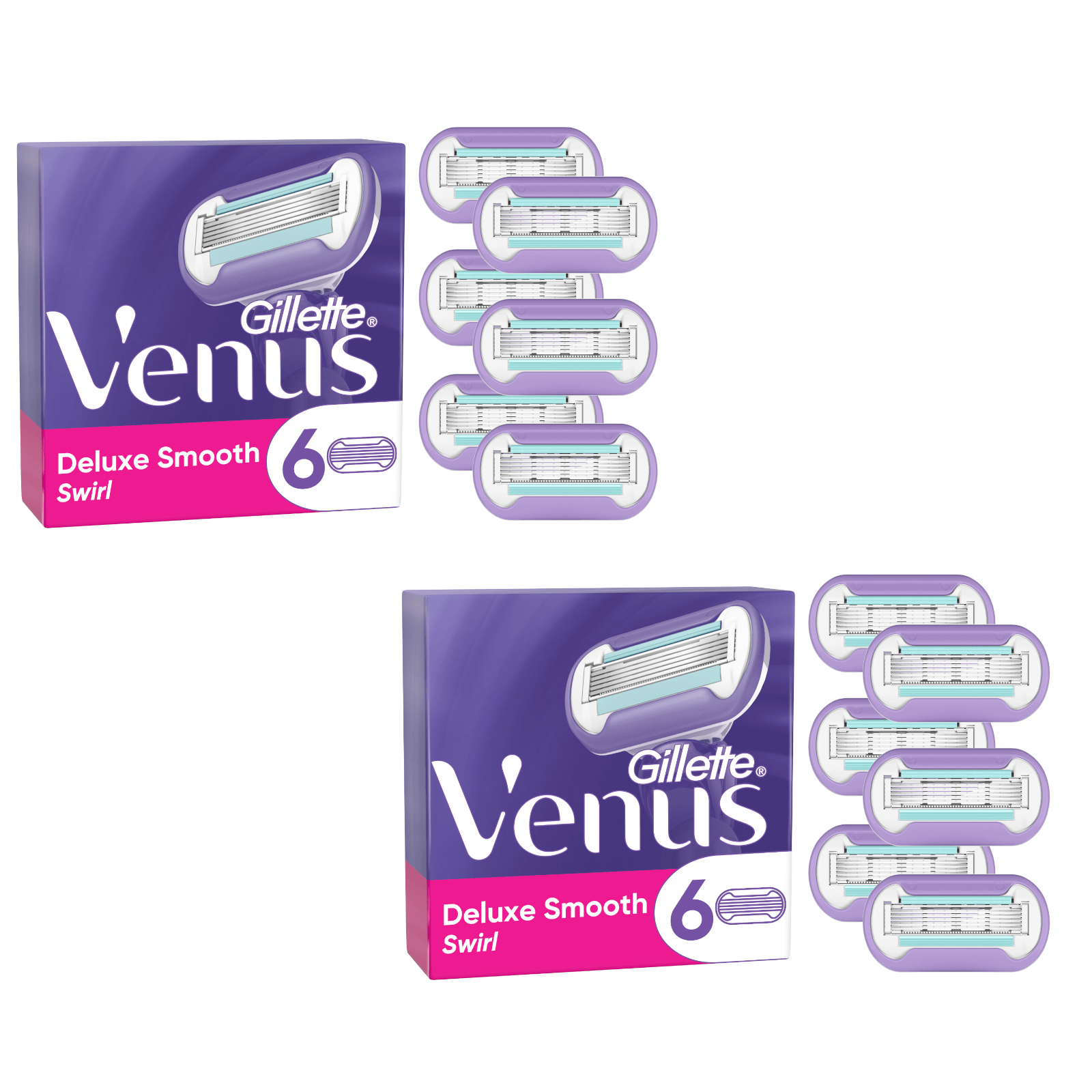 Venus Deluxe Smooth Swirl Blades - 12 Pack