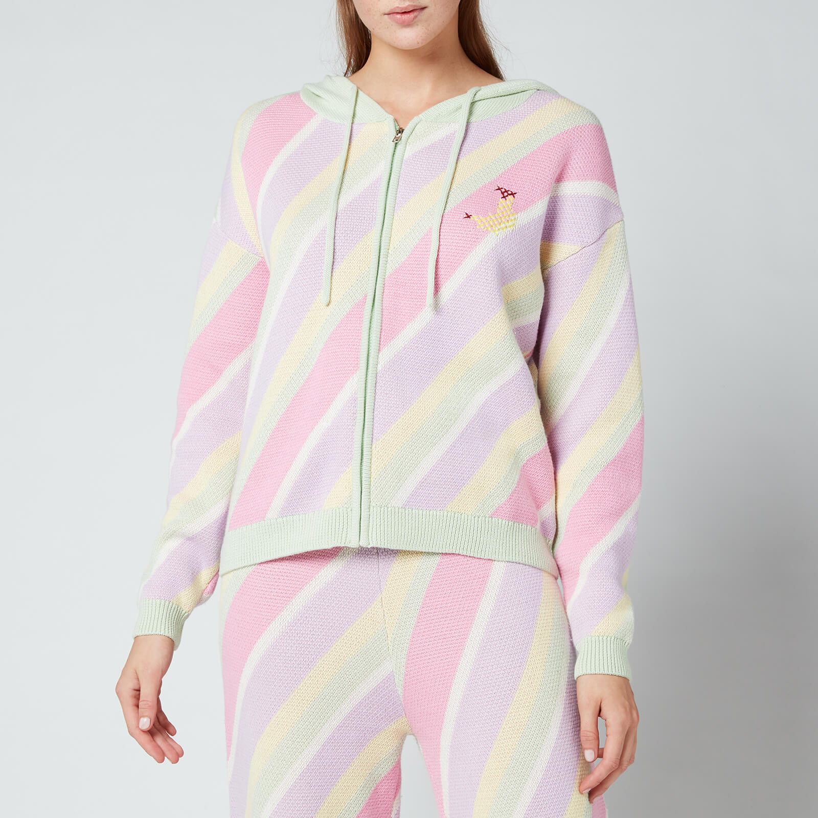 Olivia Rubin Women's Lilian Hooded Jumper - Multi Pastel Stripe - XS