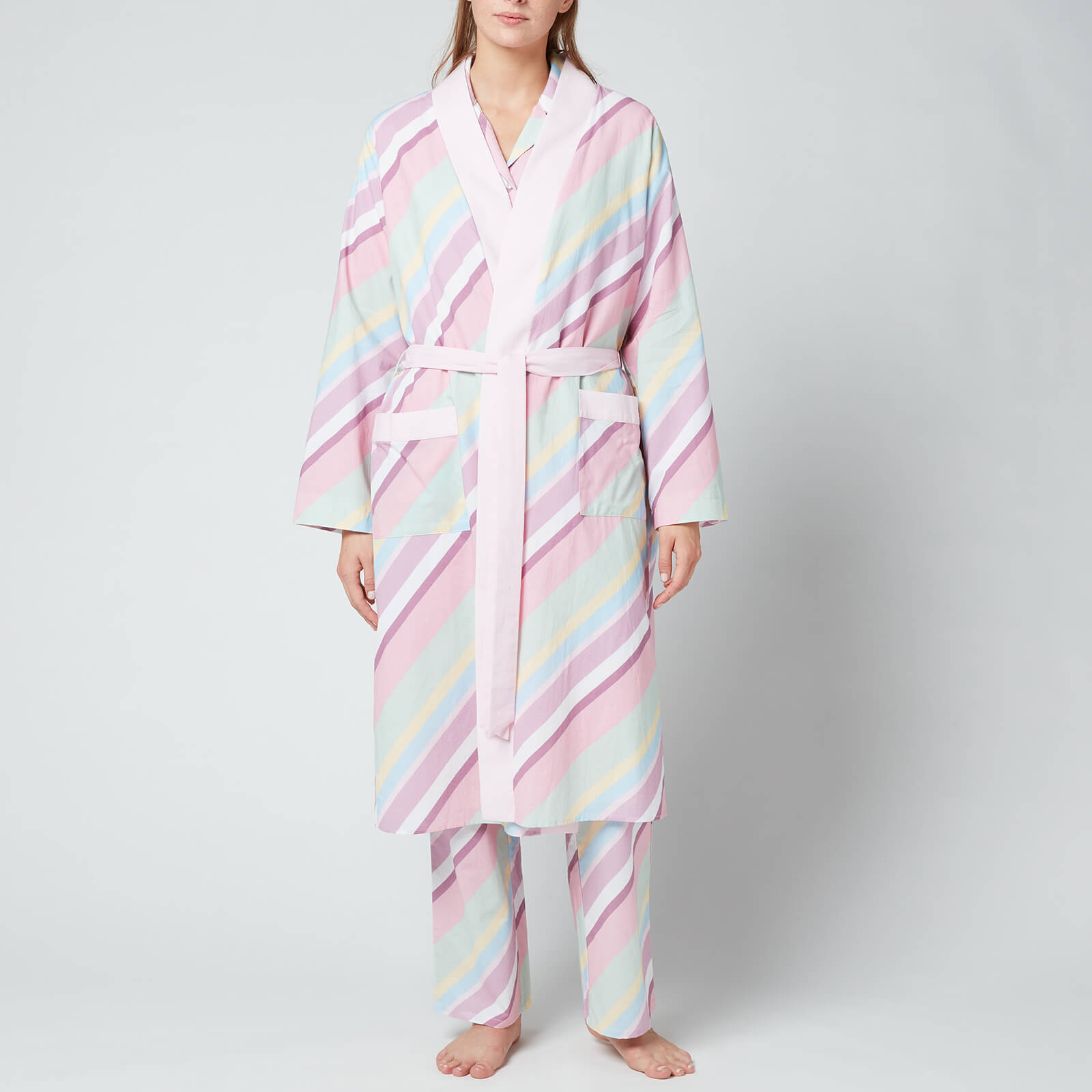 Olivia Rubin Women's Estelle Dressing Gown - Multi Pastel Stripe - S