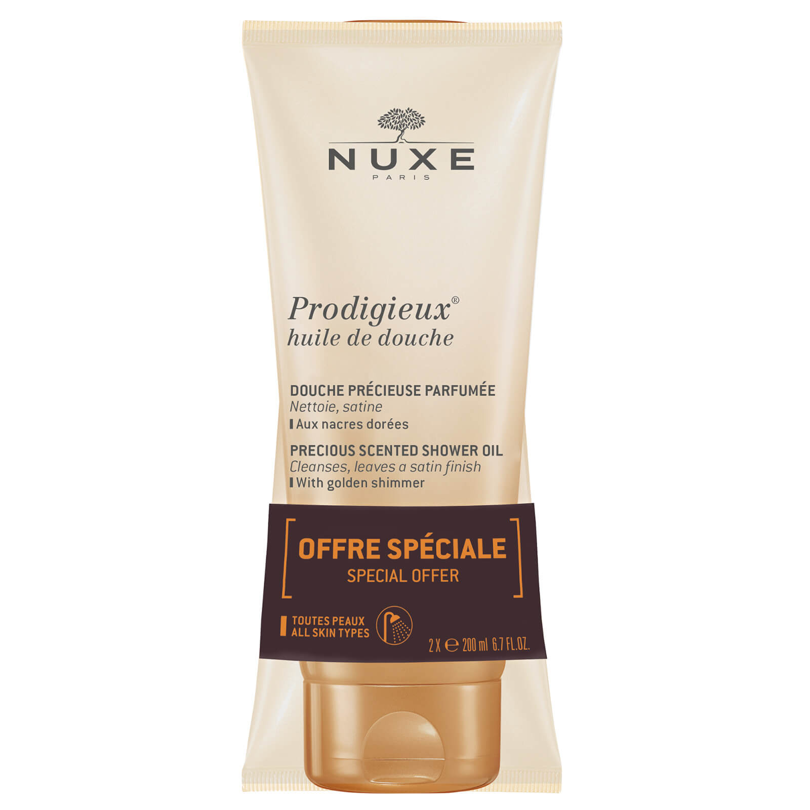 NUXE Prodigieux® Shower Oil Duo 2x200ml lookfantastic.com imagine