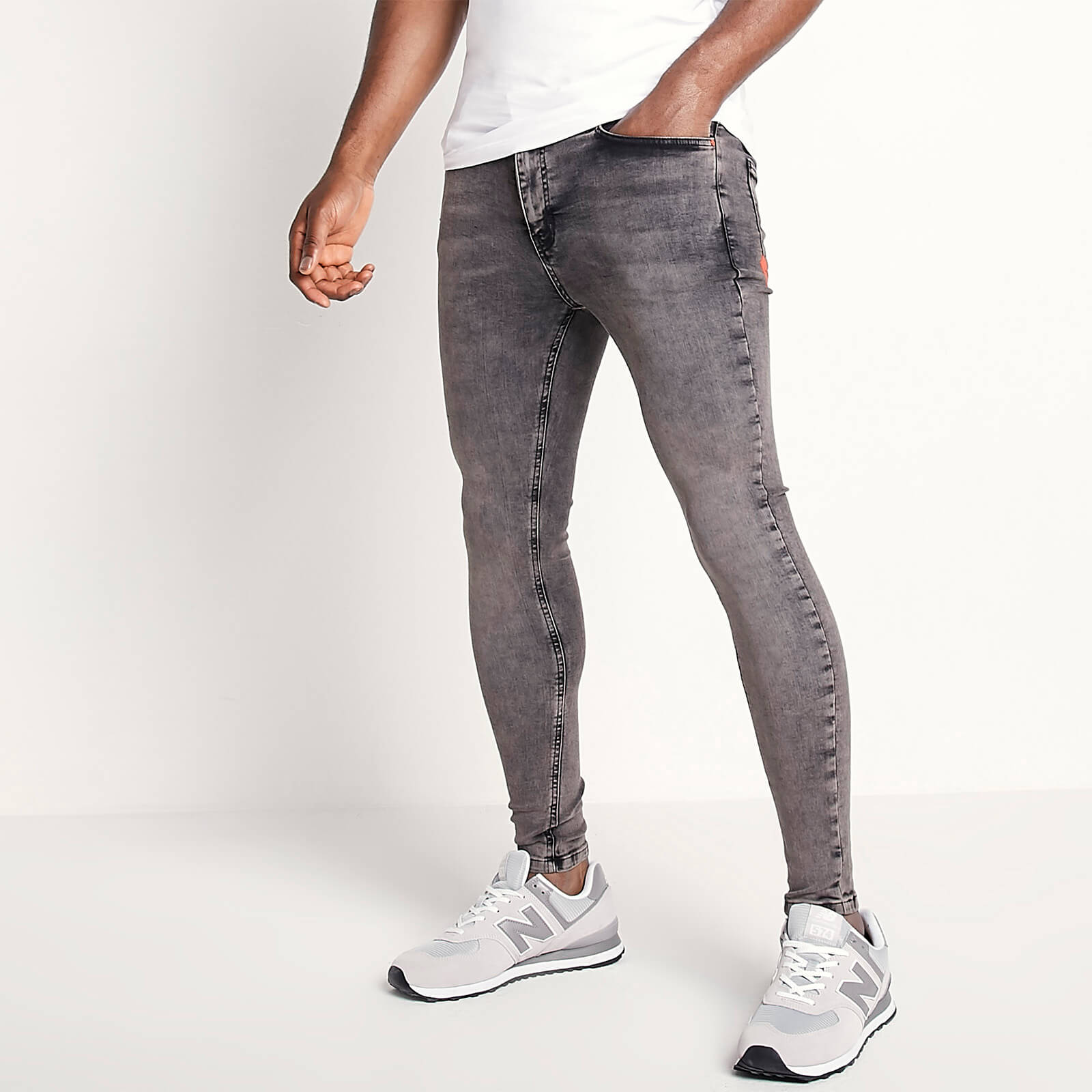 sustainable stretch jeans skinny fit – grey wash - w28/l32