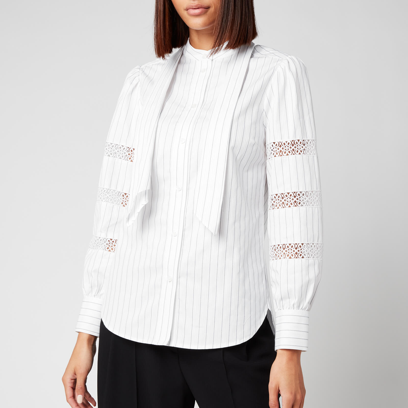 See By Chloé Women's Stripe Cotton Poplin Shirt - Blue - UK 10