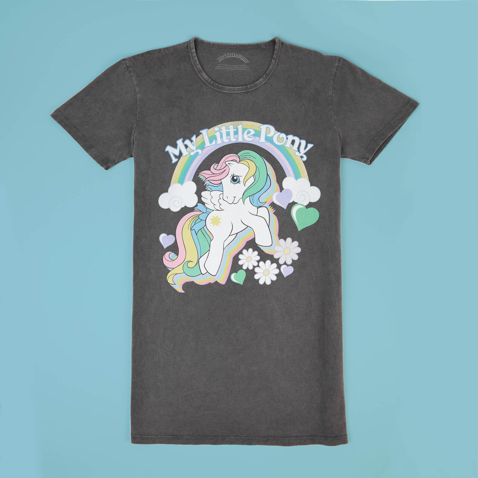 My Little Pony Starshine Rainbow Women's T-Shirt Dress - Black Acid Wash - S - Black Acid Wash
