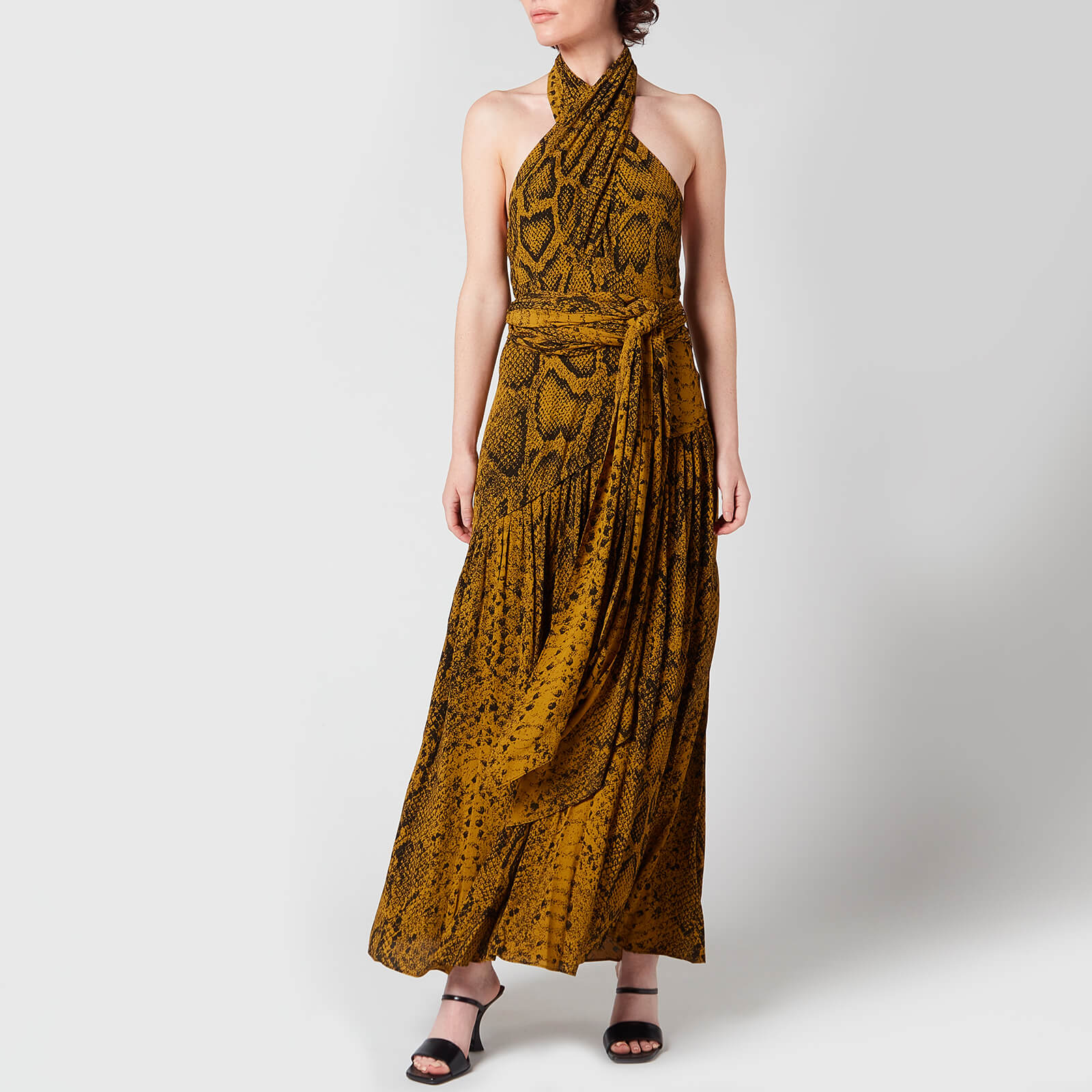 Proenza Schouler Women's Snakeprint Crepe Cross Front Dress - Brown Multi - US 8/UK 12