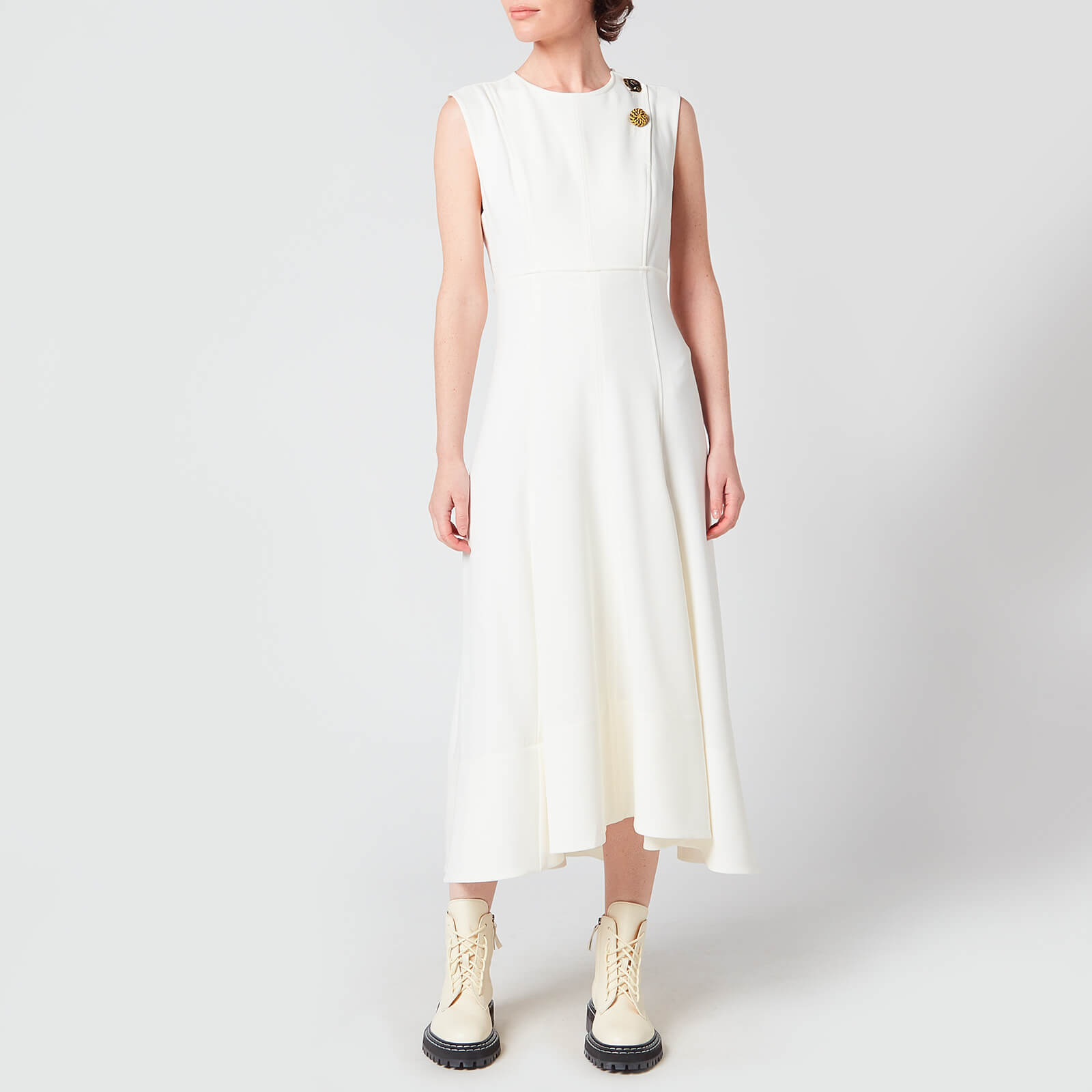 Proenza Schouler Women's Crepe Seamed Dress - Off White - US 10/UK 14