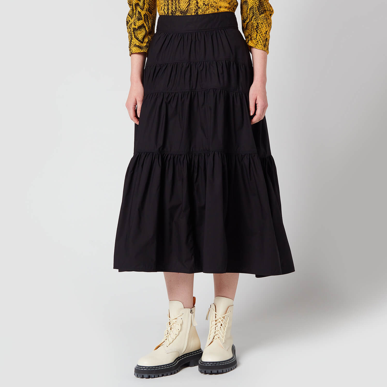 Proenza Schouler Women's Poplin Tiered Skirt - Black - US 8/UK 12