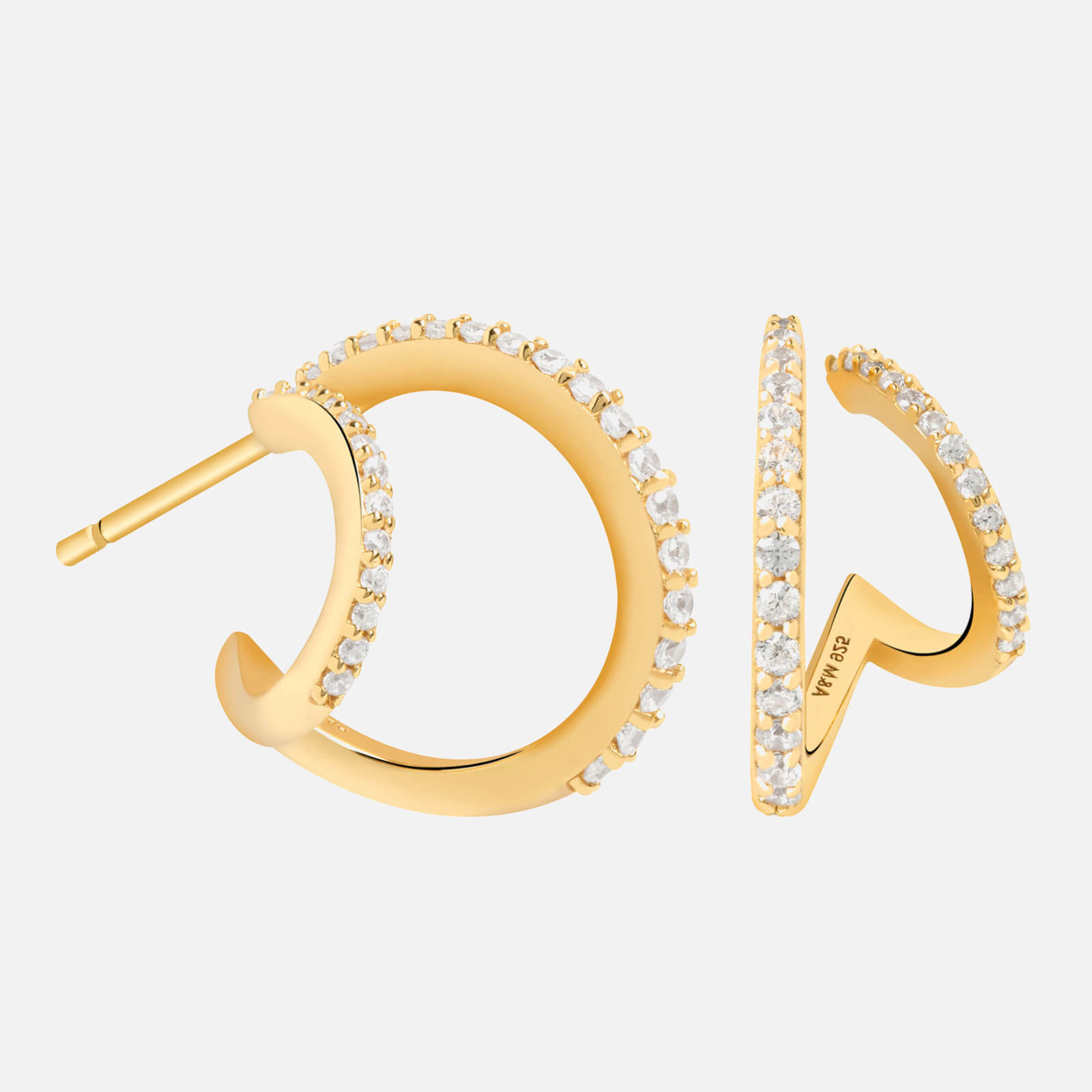 Astrid & Miyu Women's Illusion Crystal Hoops In Gold - Gold