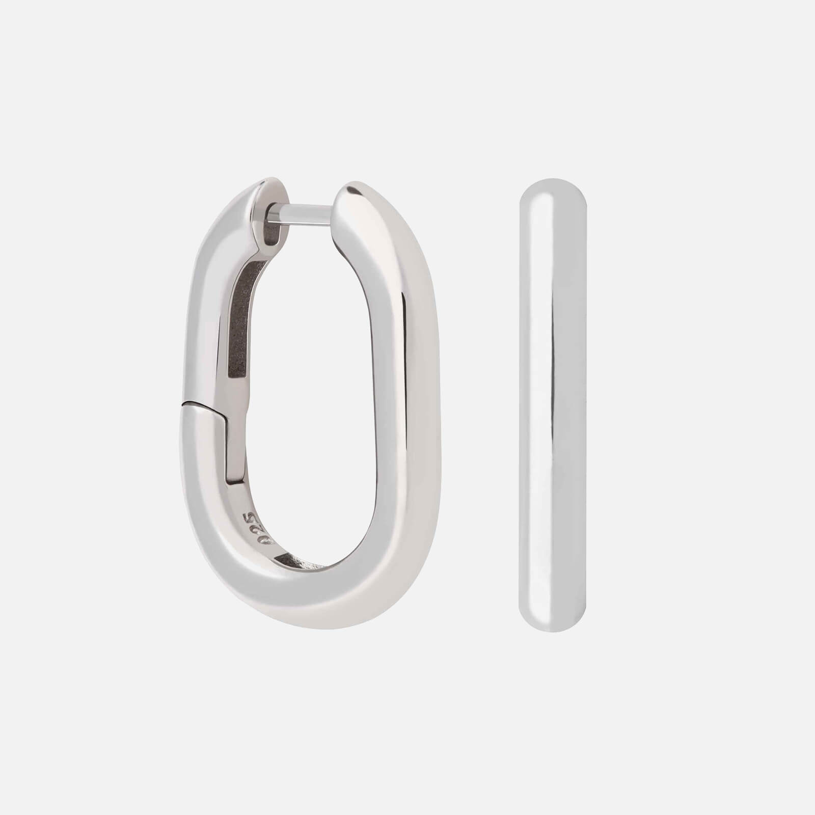 Astrid & Miyu Women's Rectangular Hoops In Silver - Silver