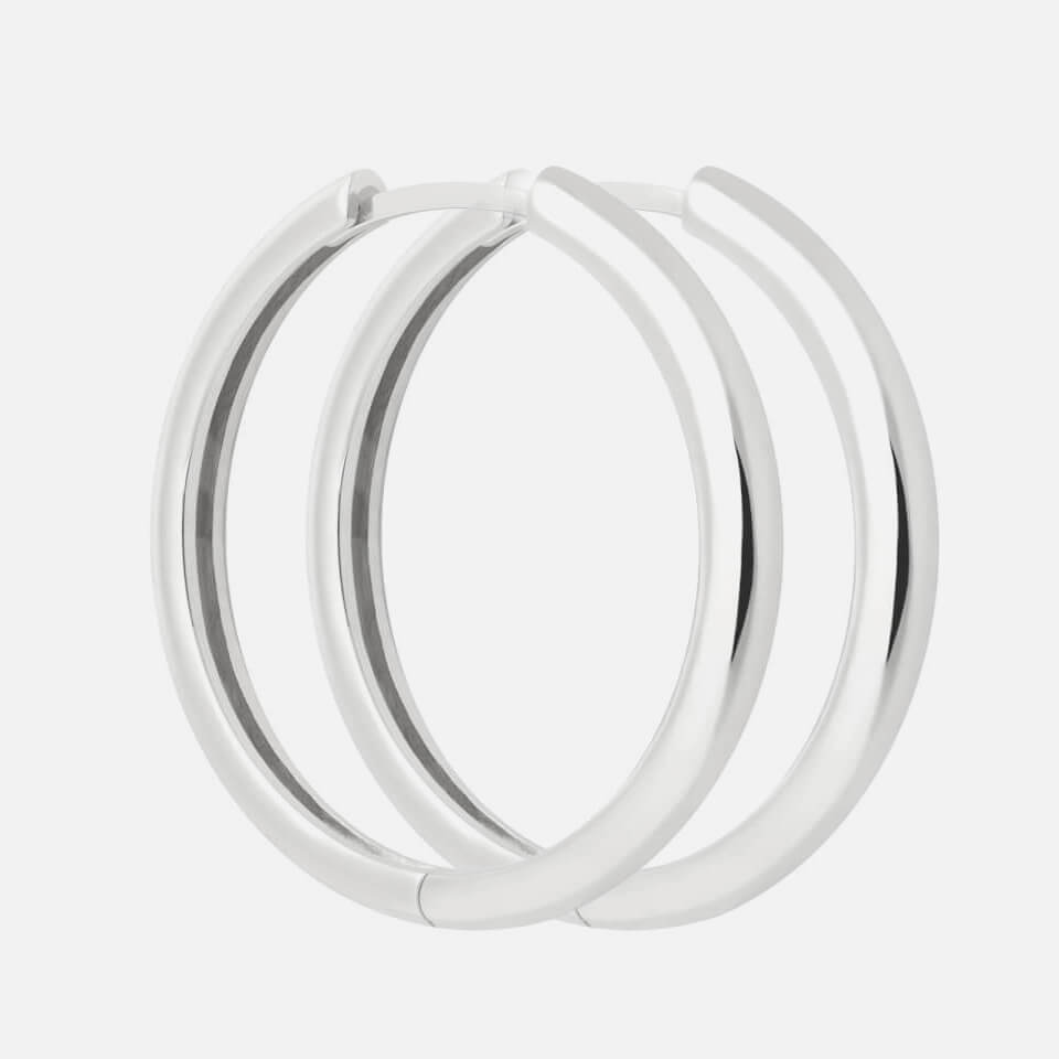 Astrid & Miyu Women's Simple Hinge Hoops In Silver - Silver