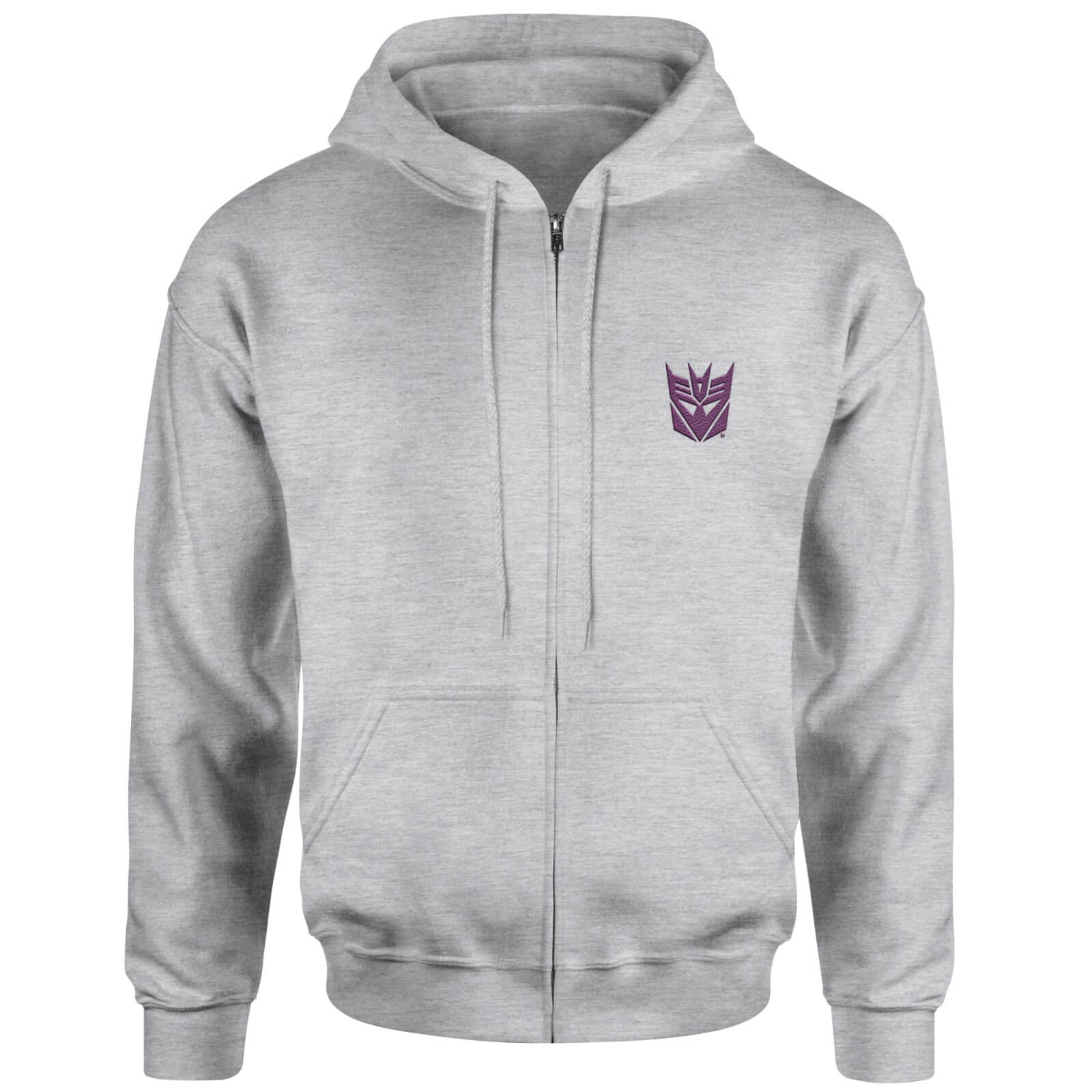 Transformers Decepticon Embroidered Unisex Zipped Hoodie - Grey - XS